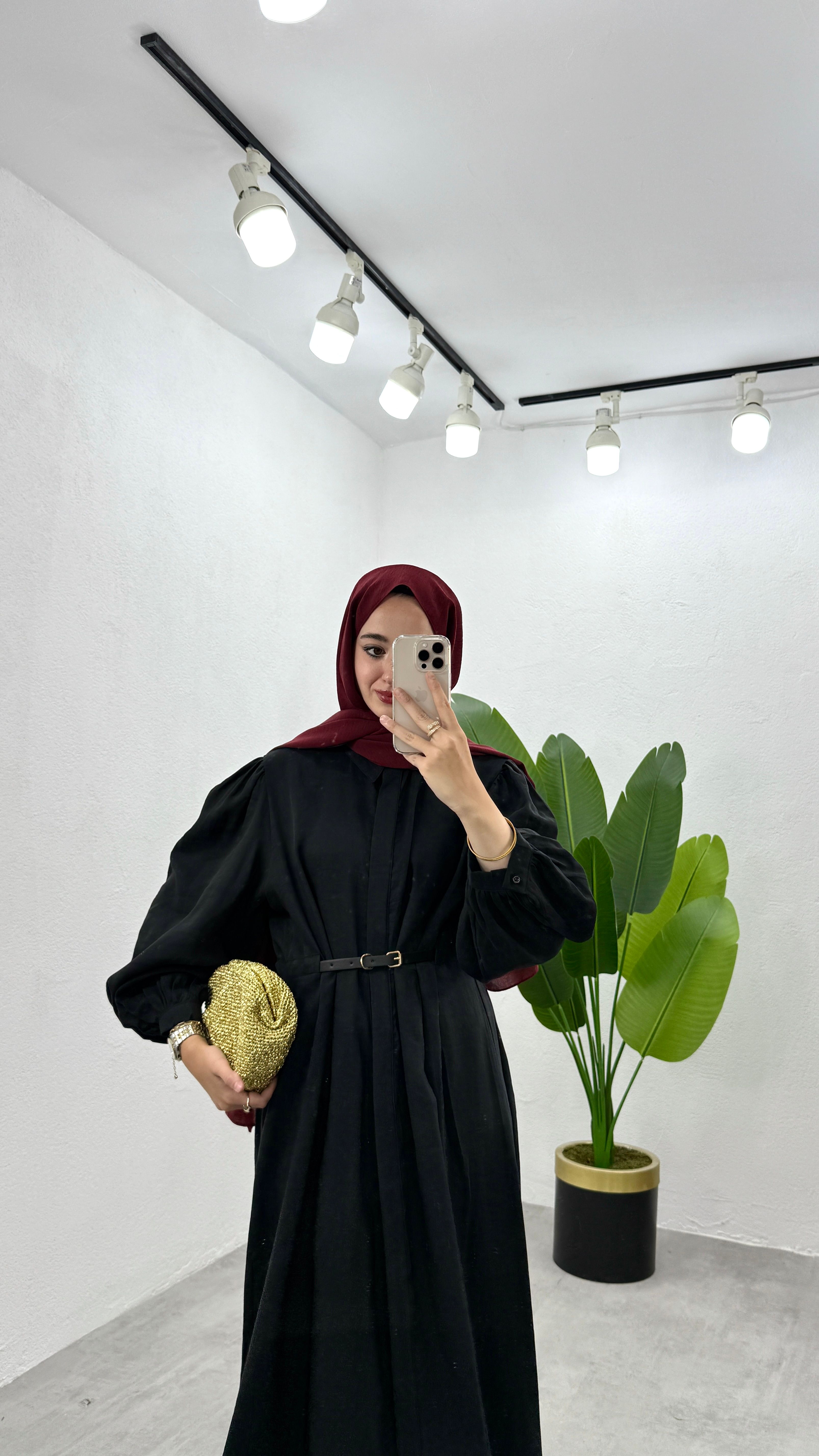 Kemerli LiLi Elbise - Siyah