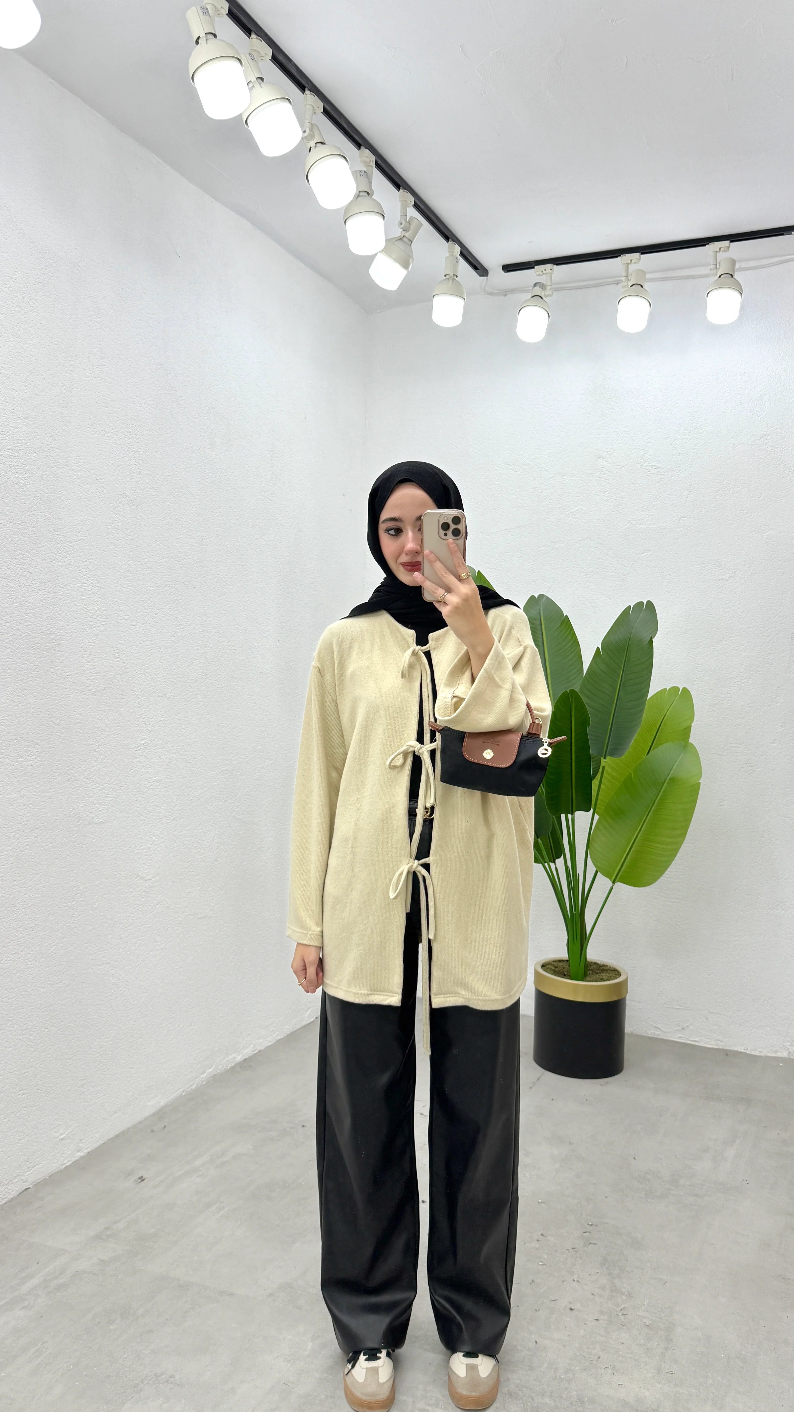 Bağlamalı Yumy Hırka - Bej