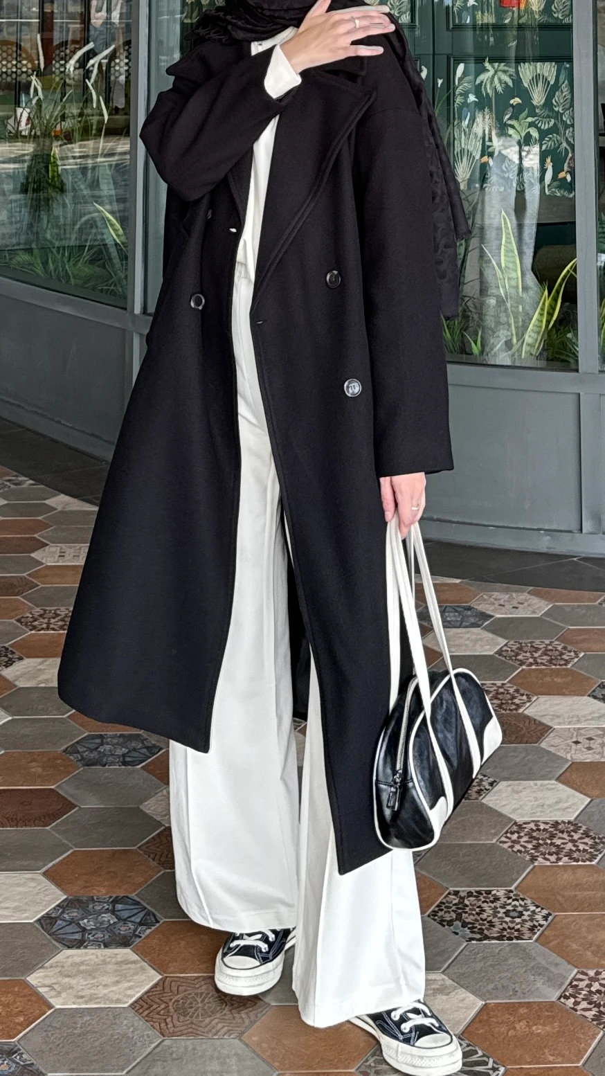 Oversize Astarlı Kaşe Kaban