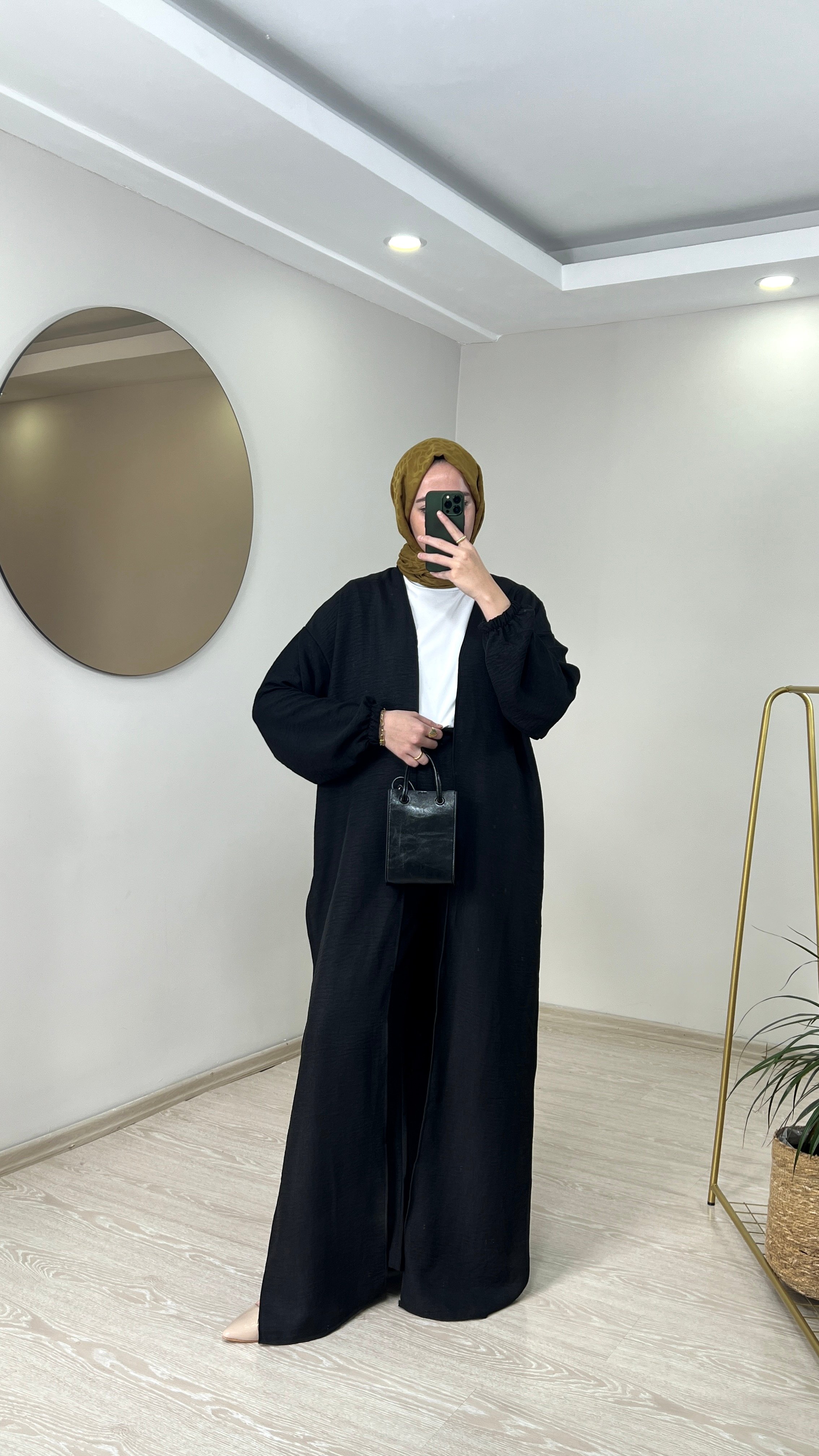 Bağlamalı Kimono Takım - Siyah