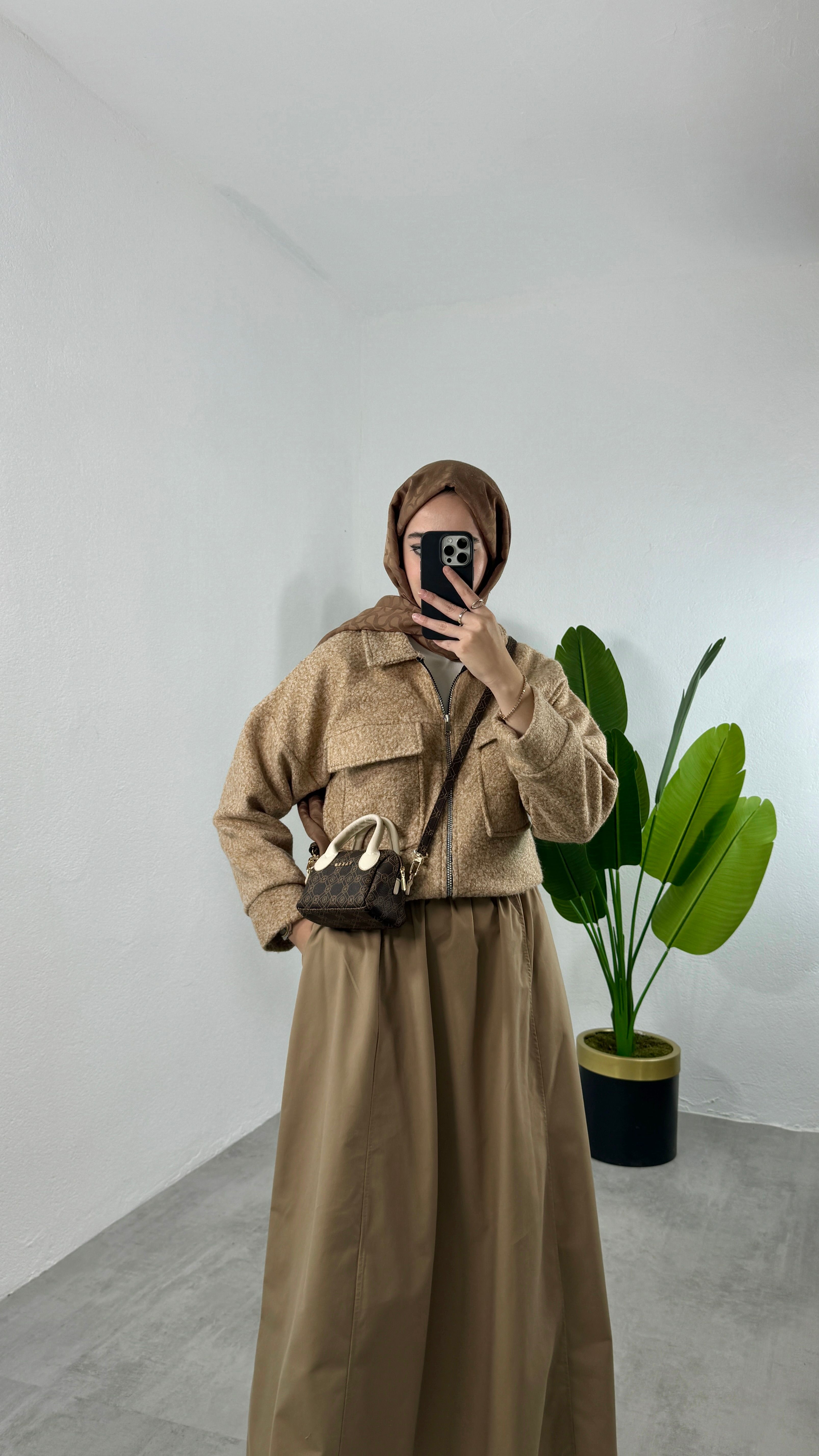 Buklet Ceket - Camel