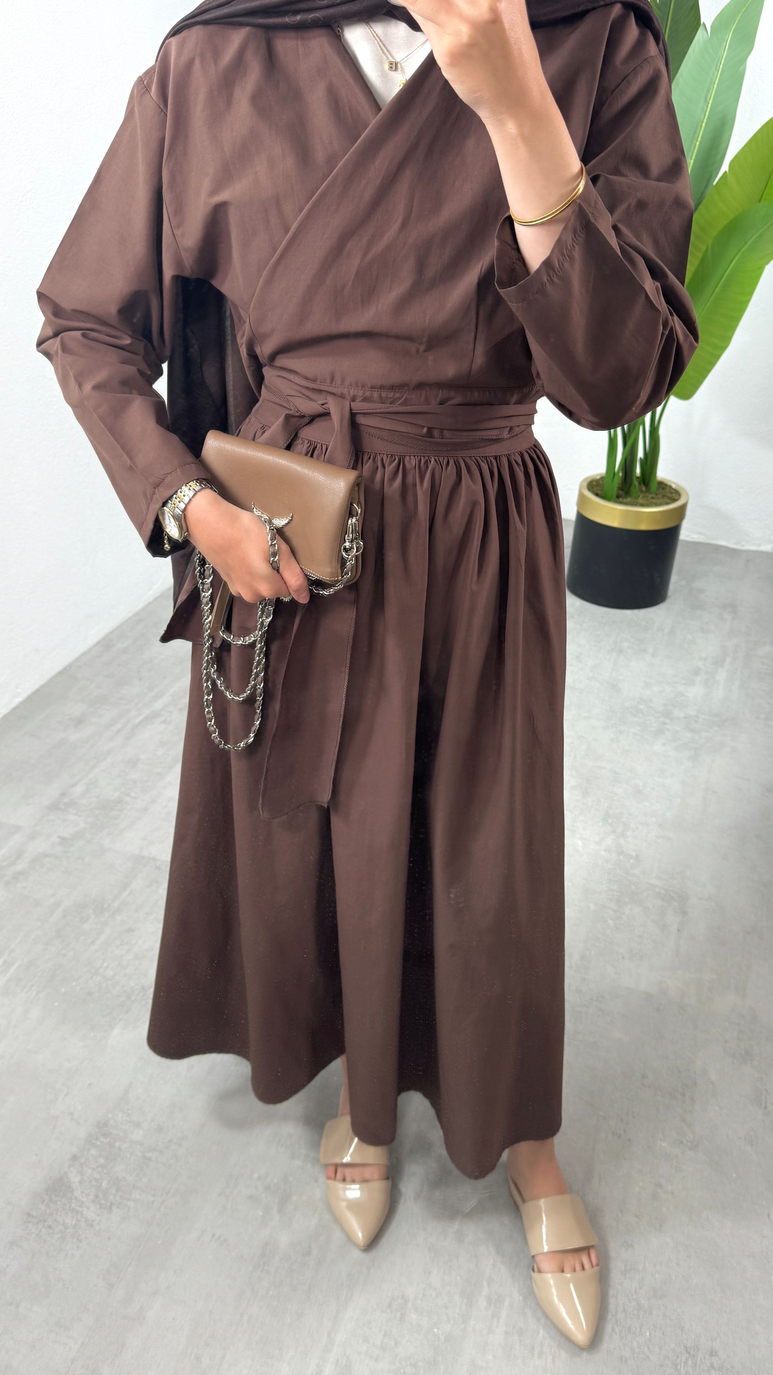 Bağlamalı Kimono Etekli Takım