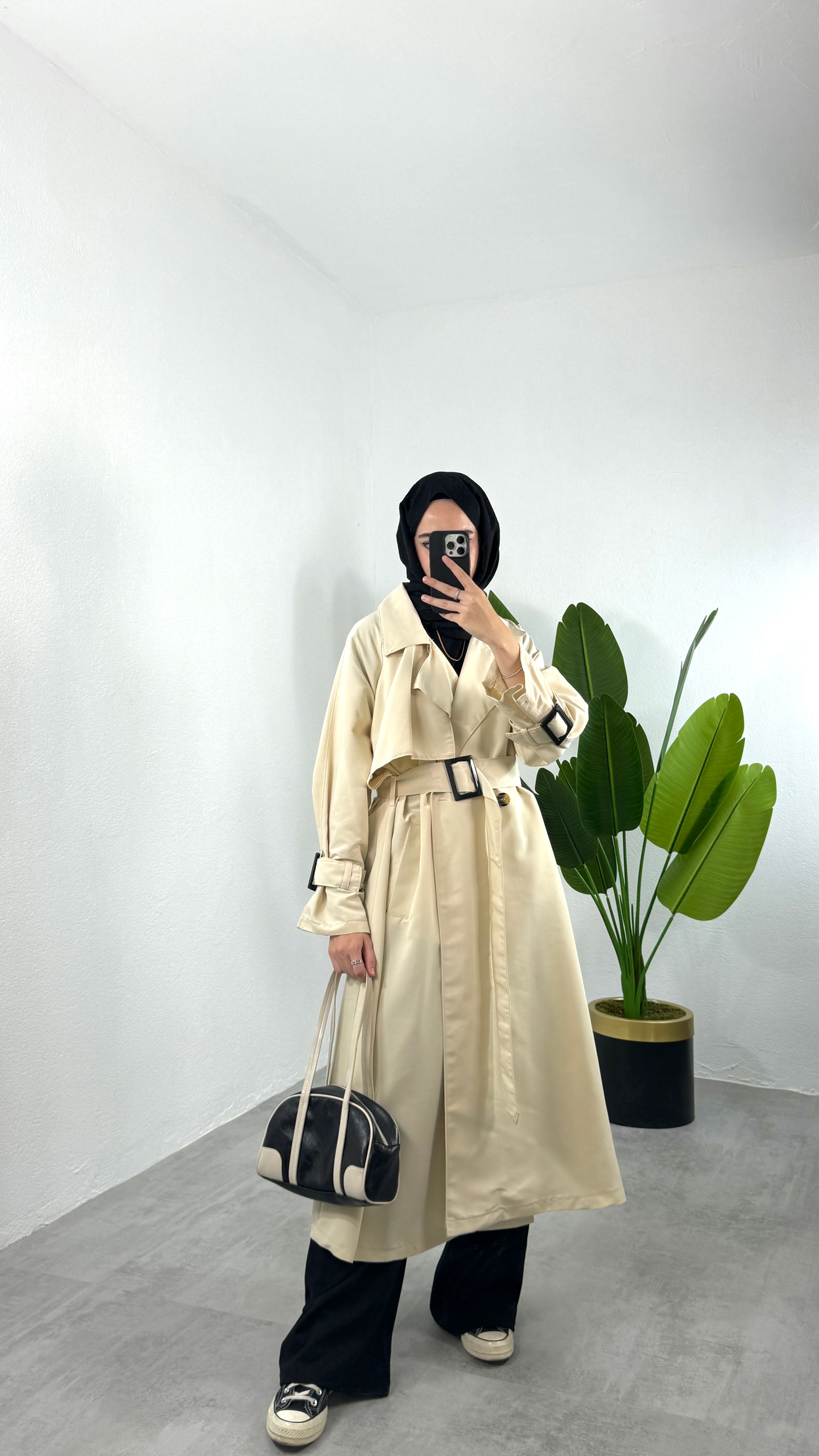Oversize Trençkot - Bej