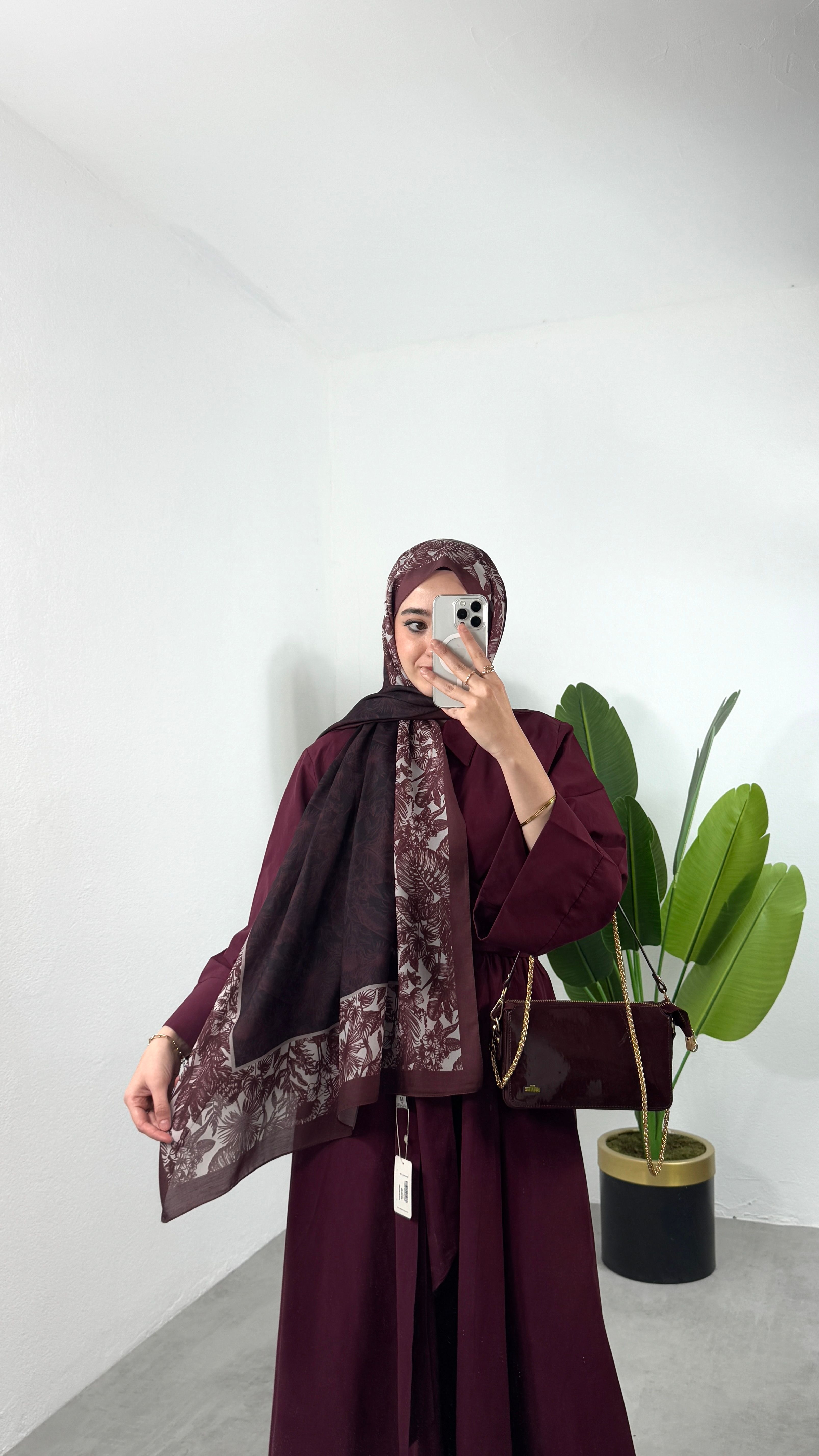 Desenli Şal - BORDO 5006