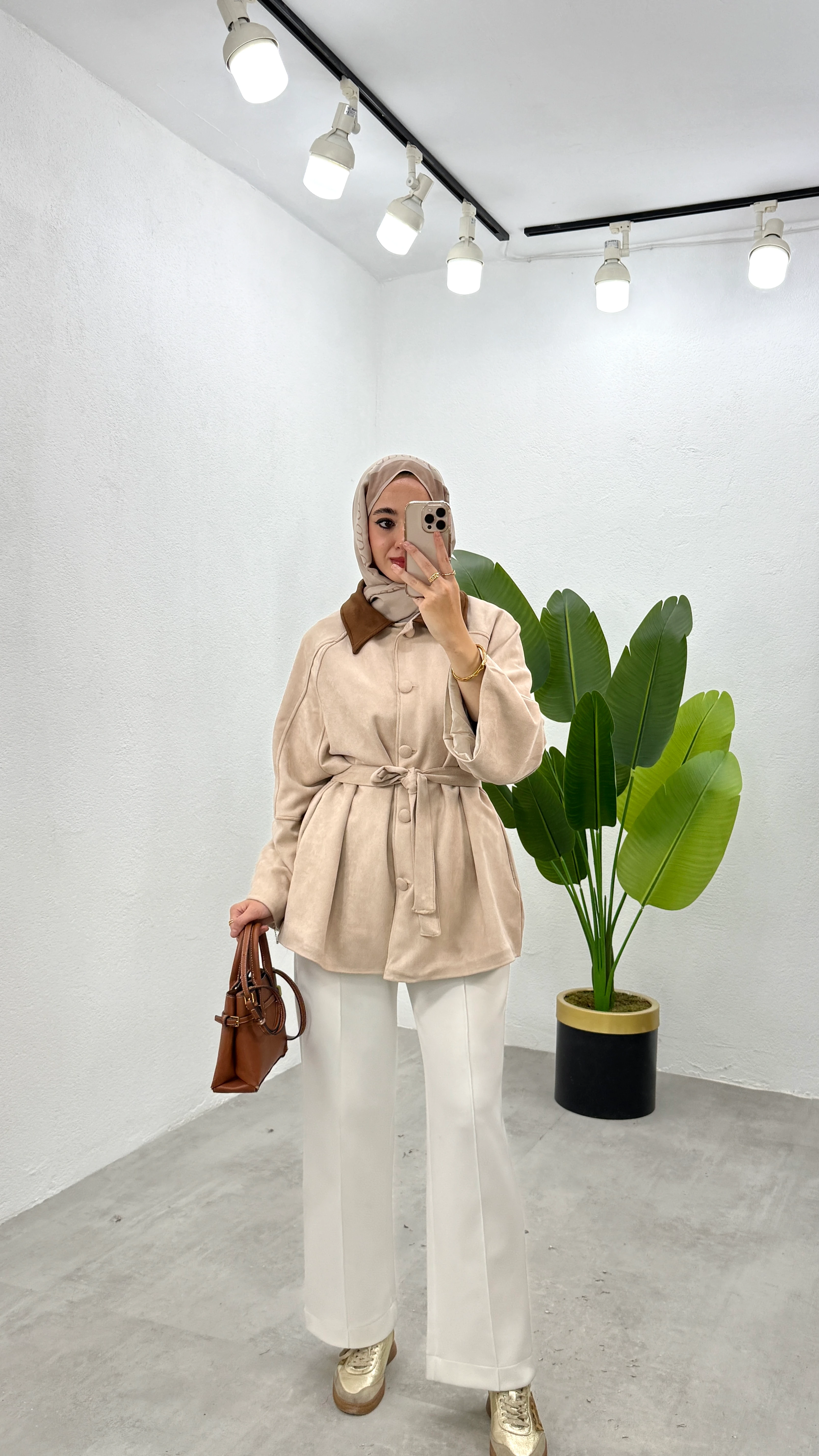 Düğmeli Süet Ceket