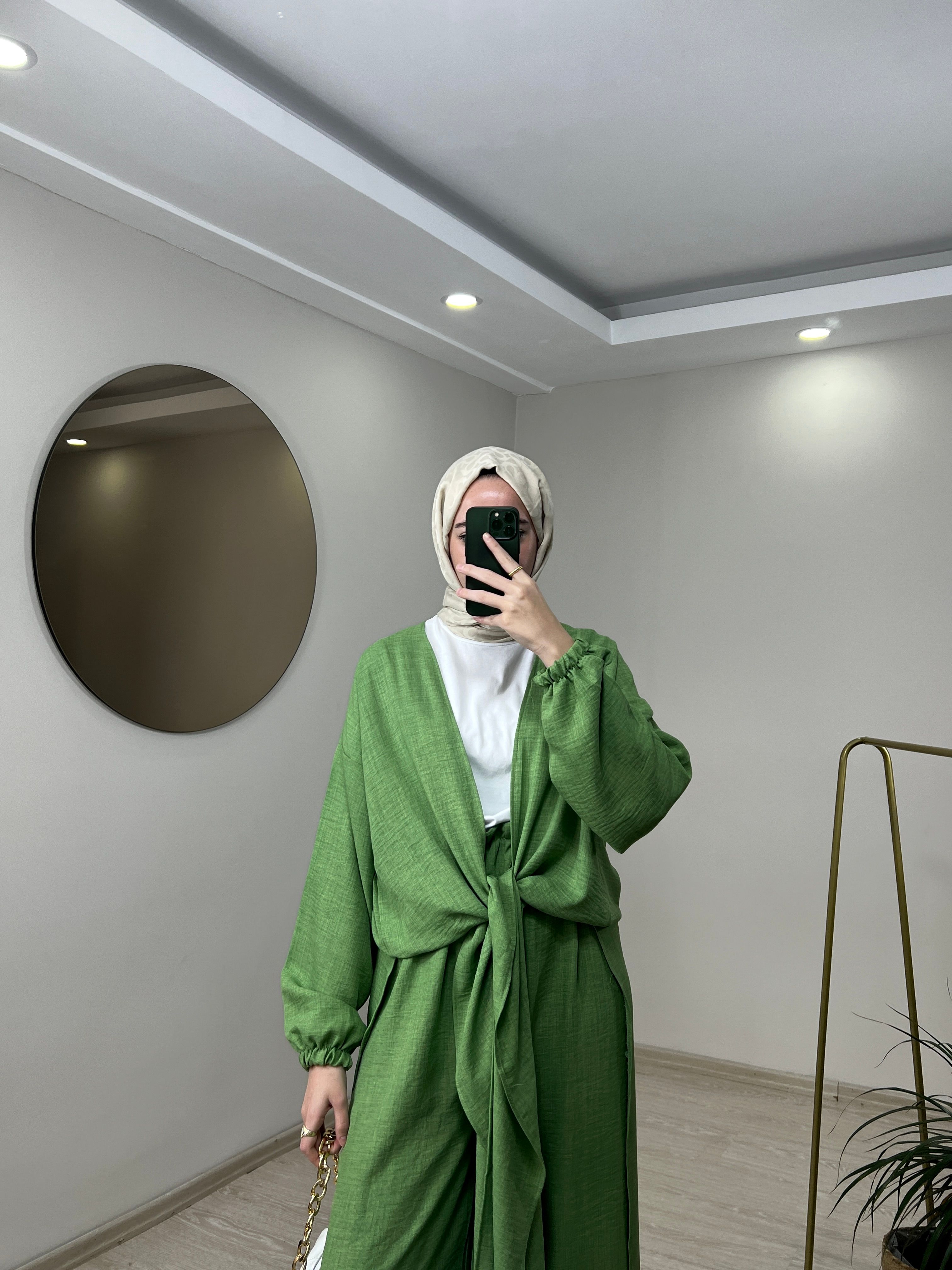 Bağlamalı Kimono Takım - Yeşil