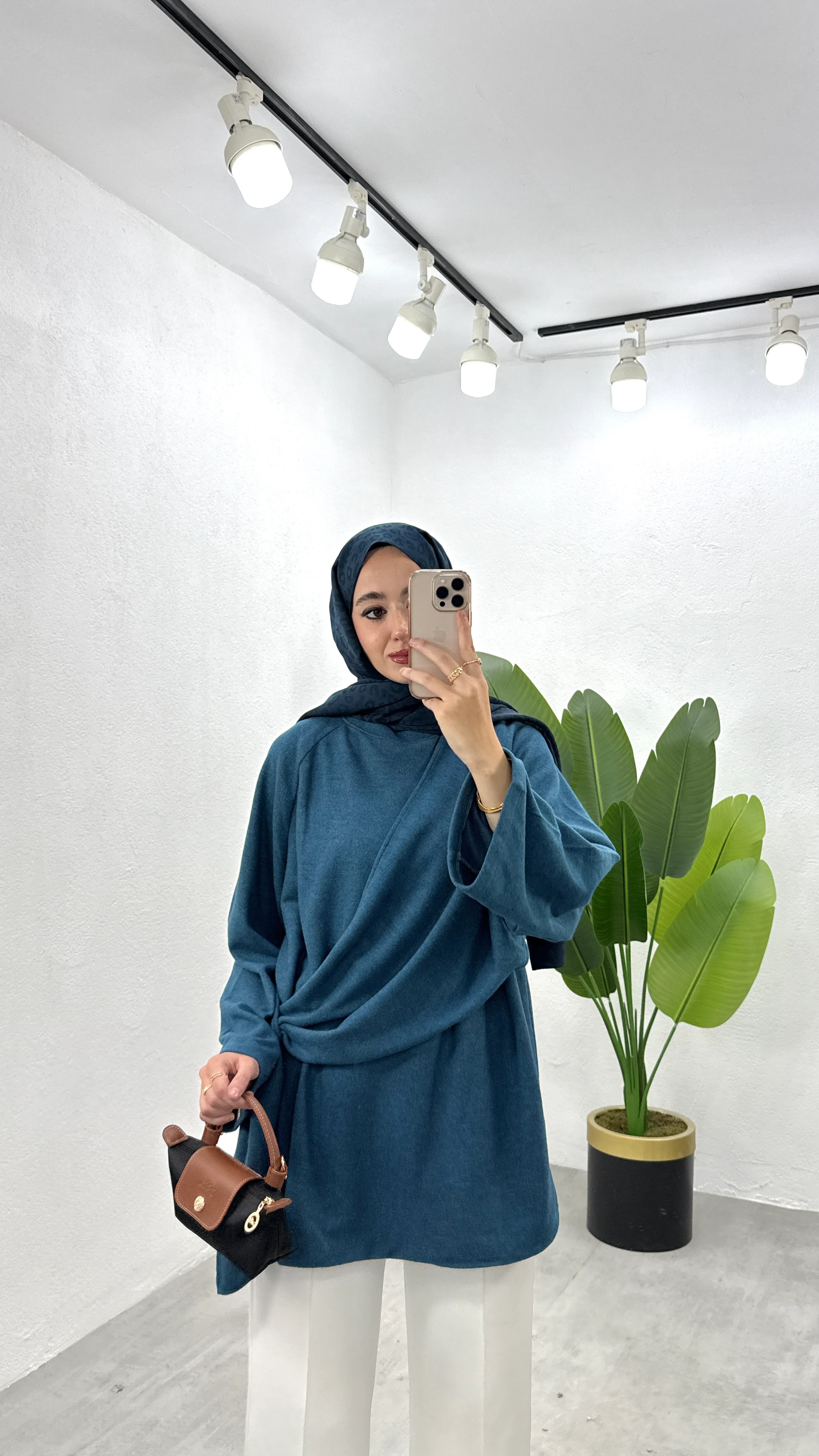 Şallı Tunik - Petrol Mavisi