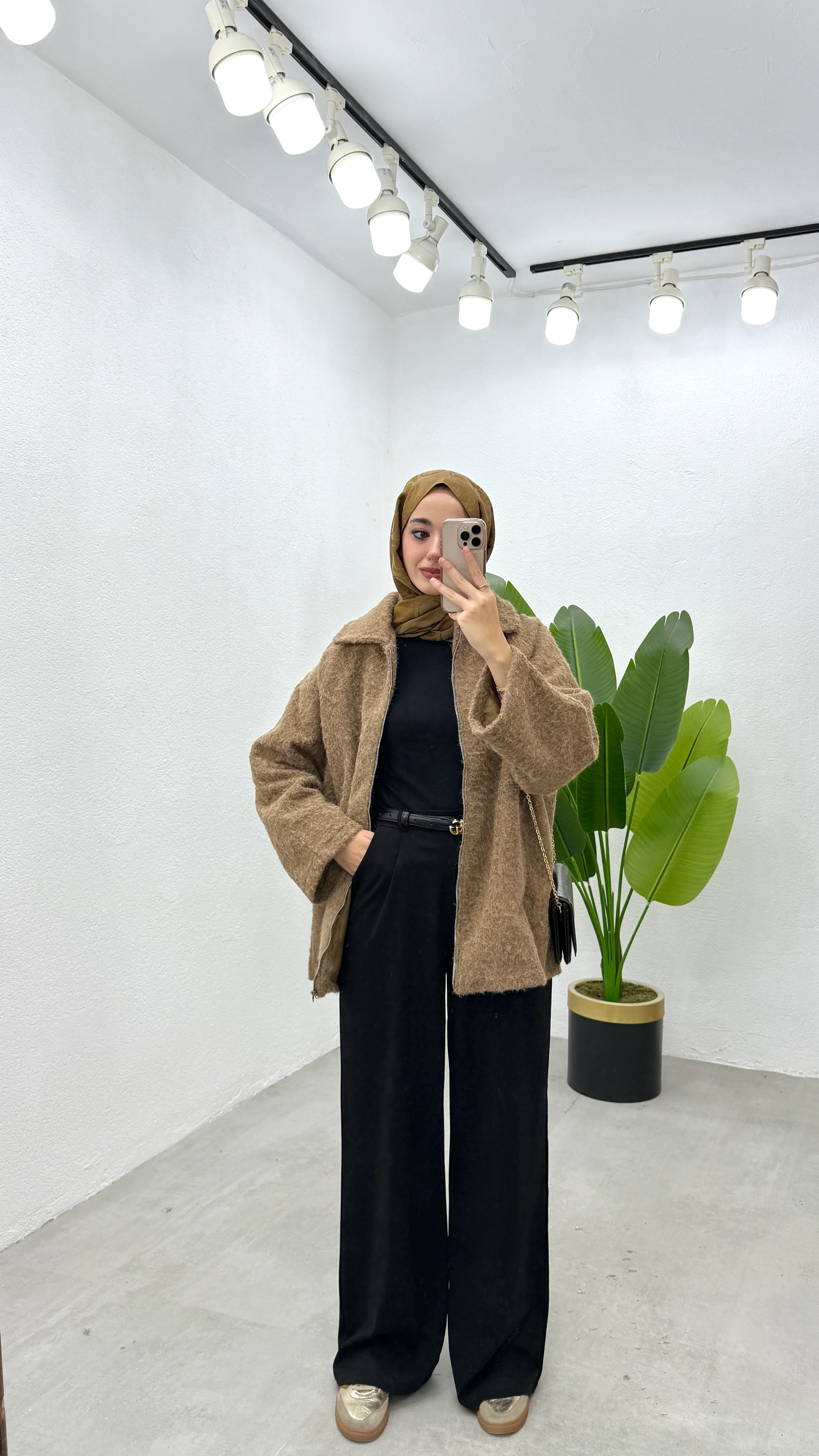 Kai Fermuarlı Ceket - Camel