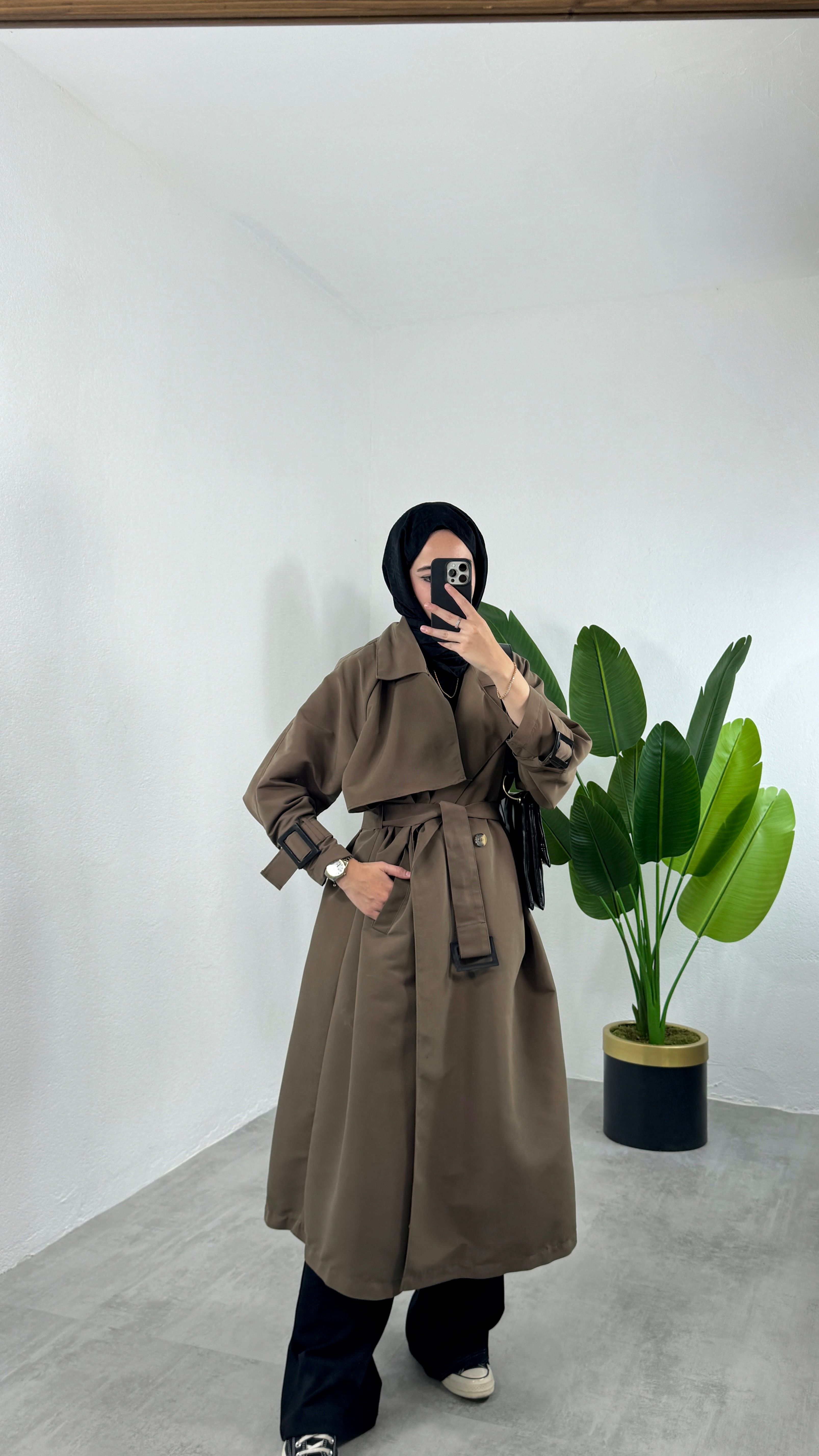 Oversize Trençkot - Kahve