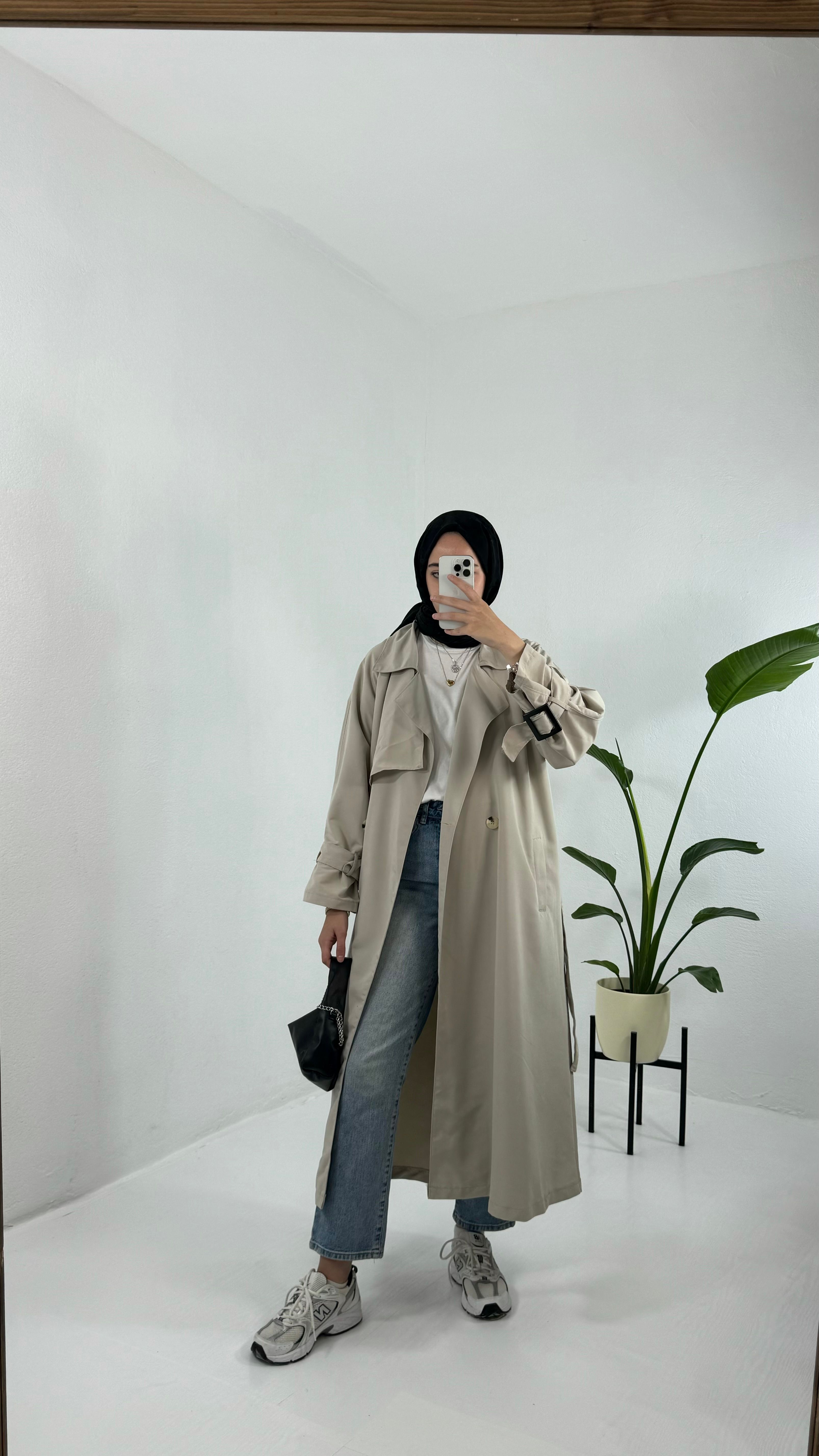 Oversize Trençkot - Taş