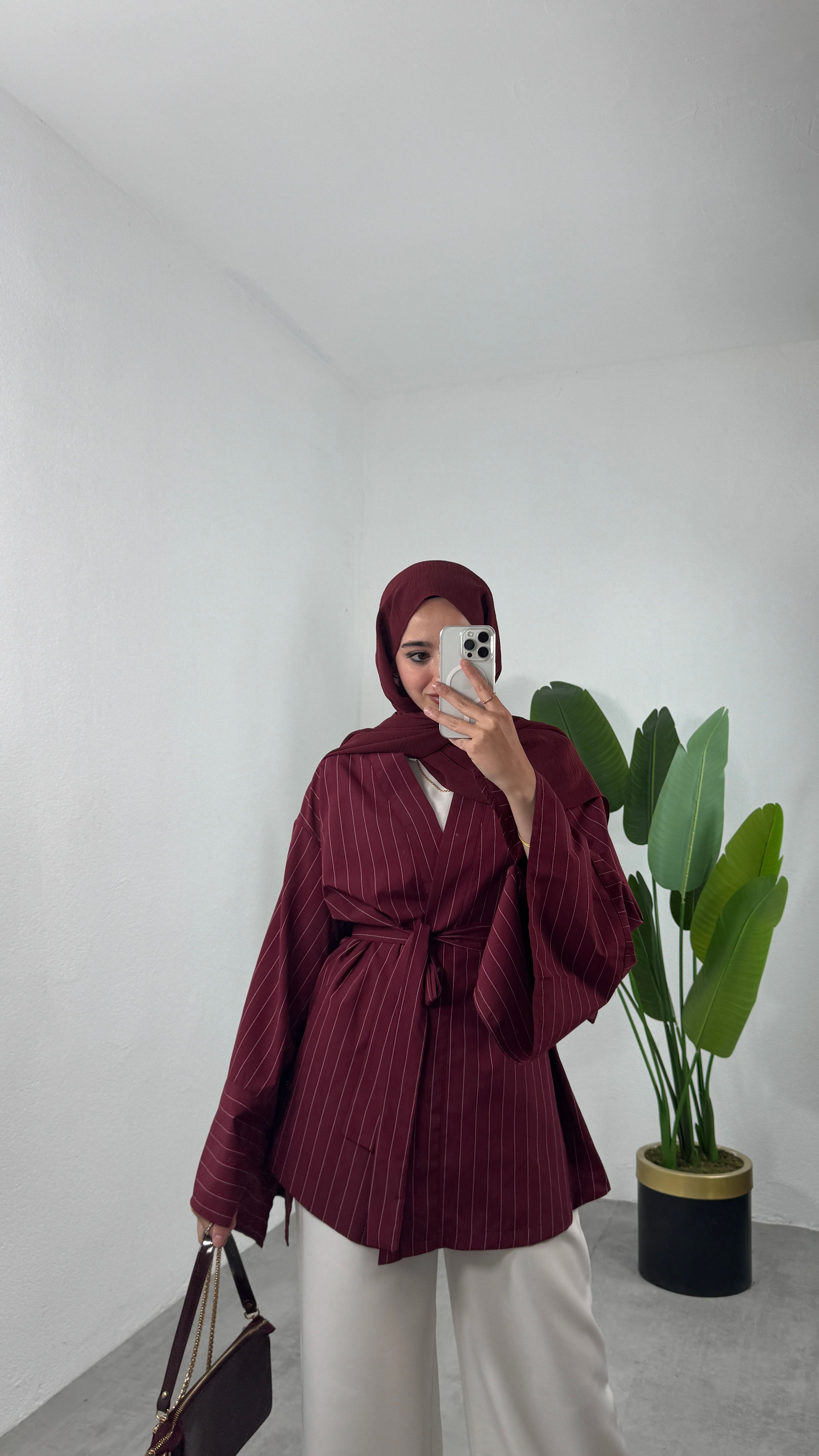 Çizgili Kimono Takım