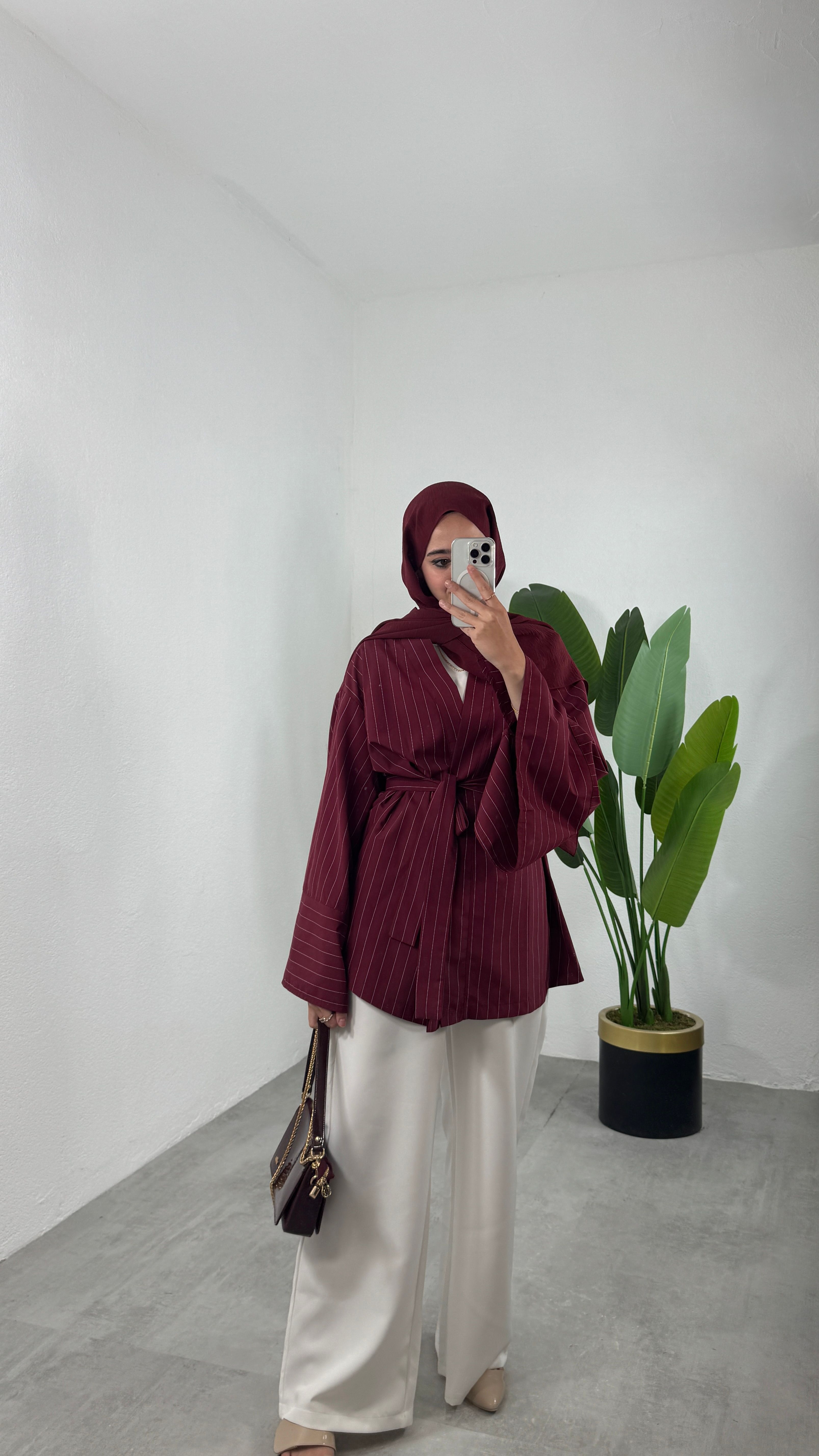 Çizgili Kimono Takım