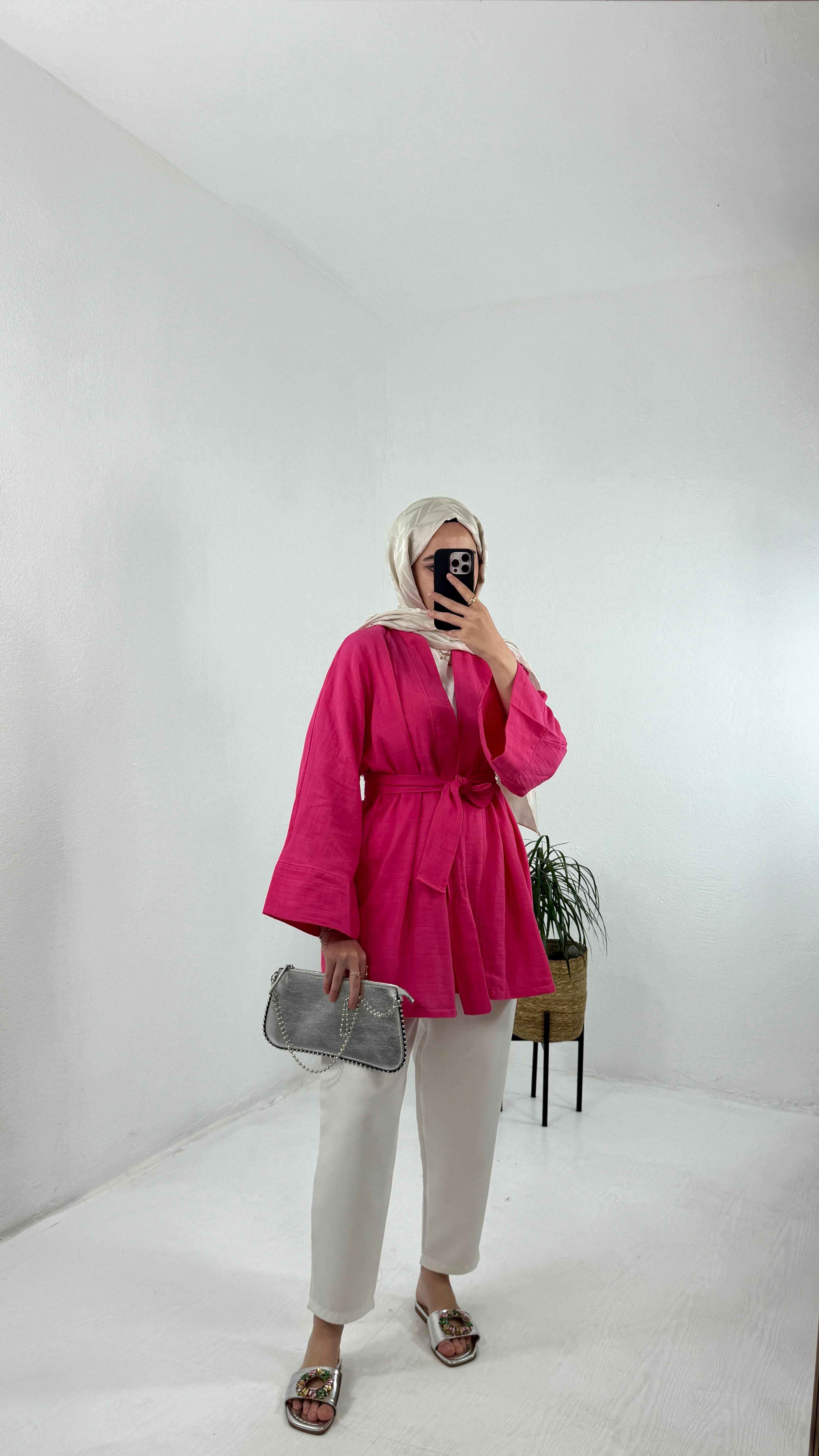 Müslin Kimono - Pembe
