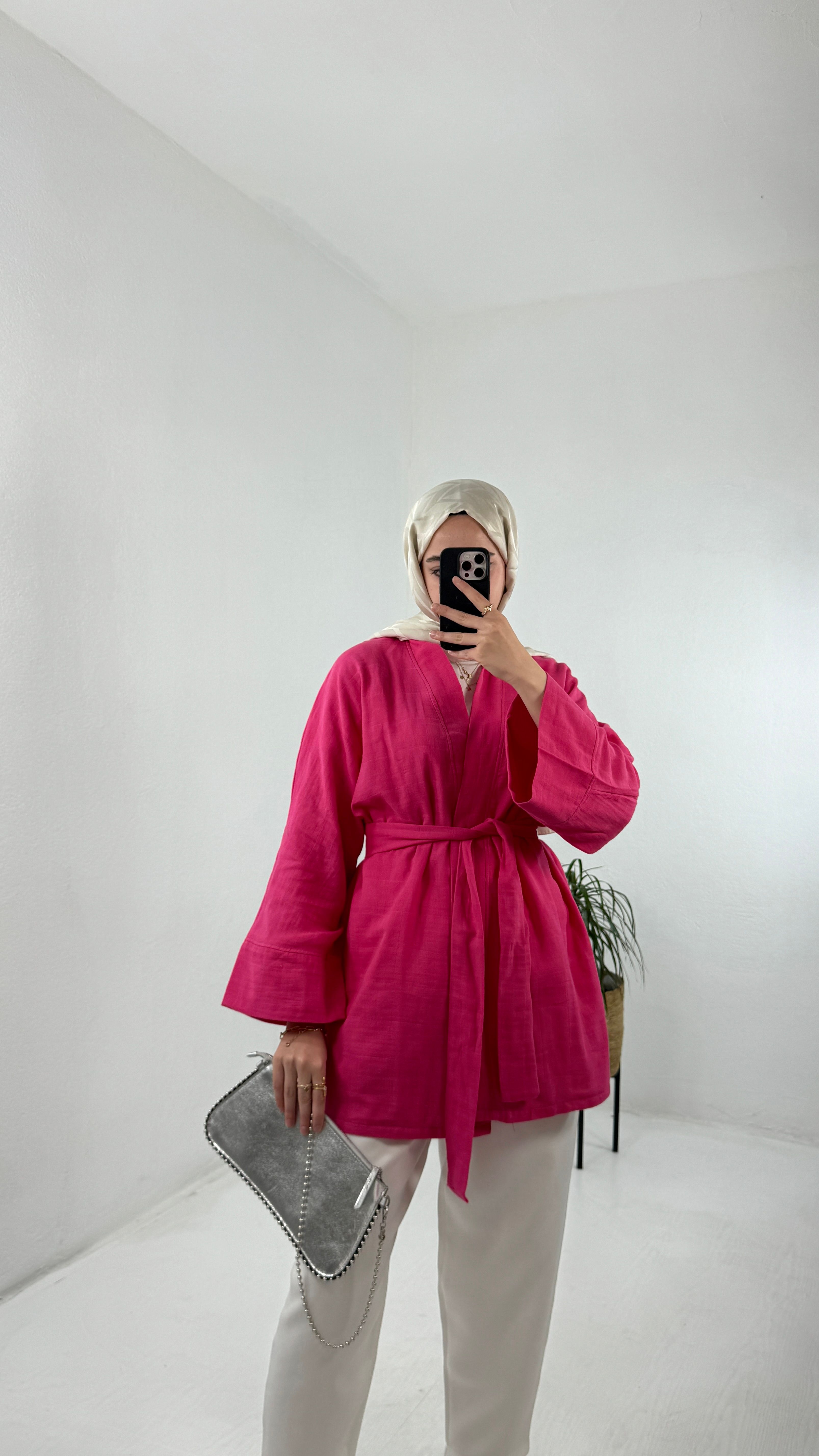 Müslin Kimono - Pembe