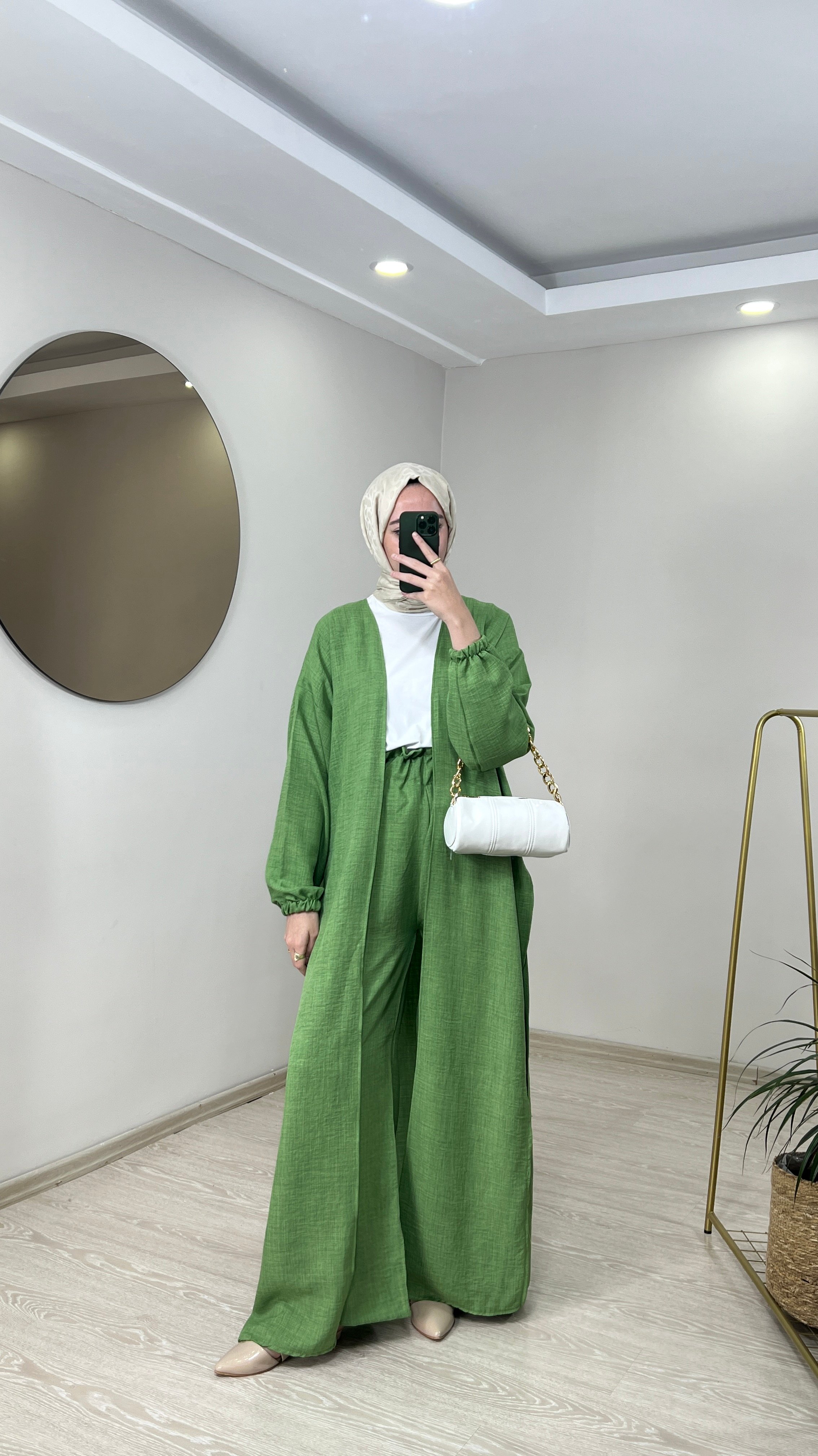 Bağlamalı Kimono Takım - Yeşil