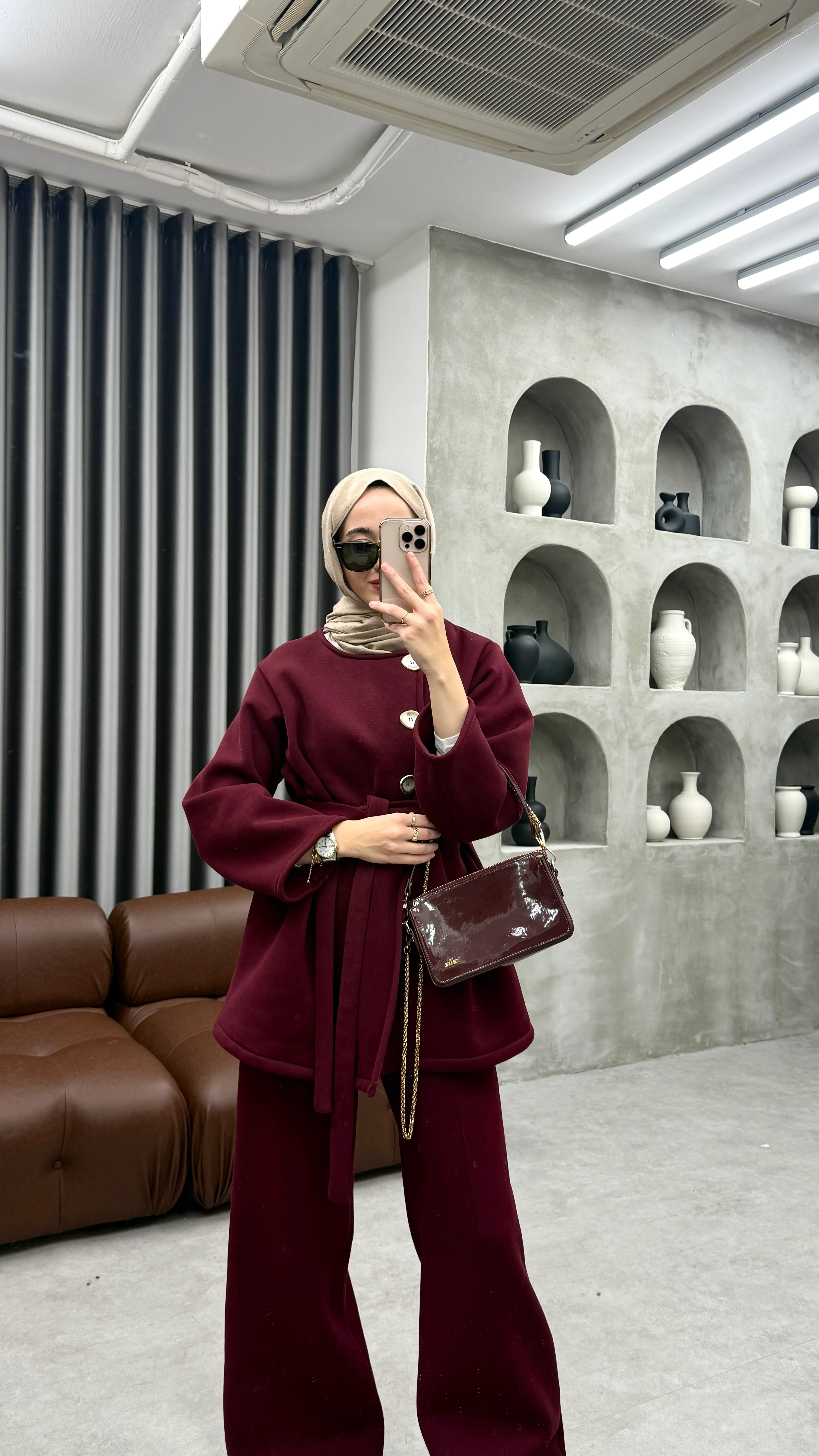 Oslo Şardonlu Takım - Bordo