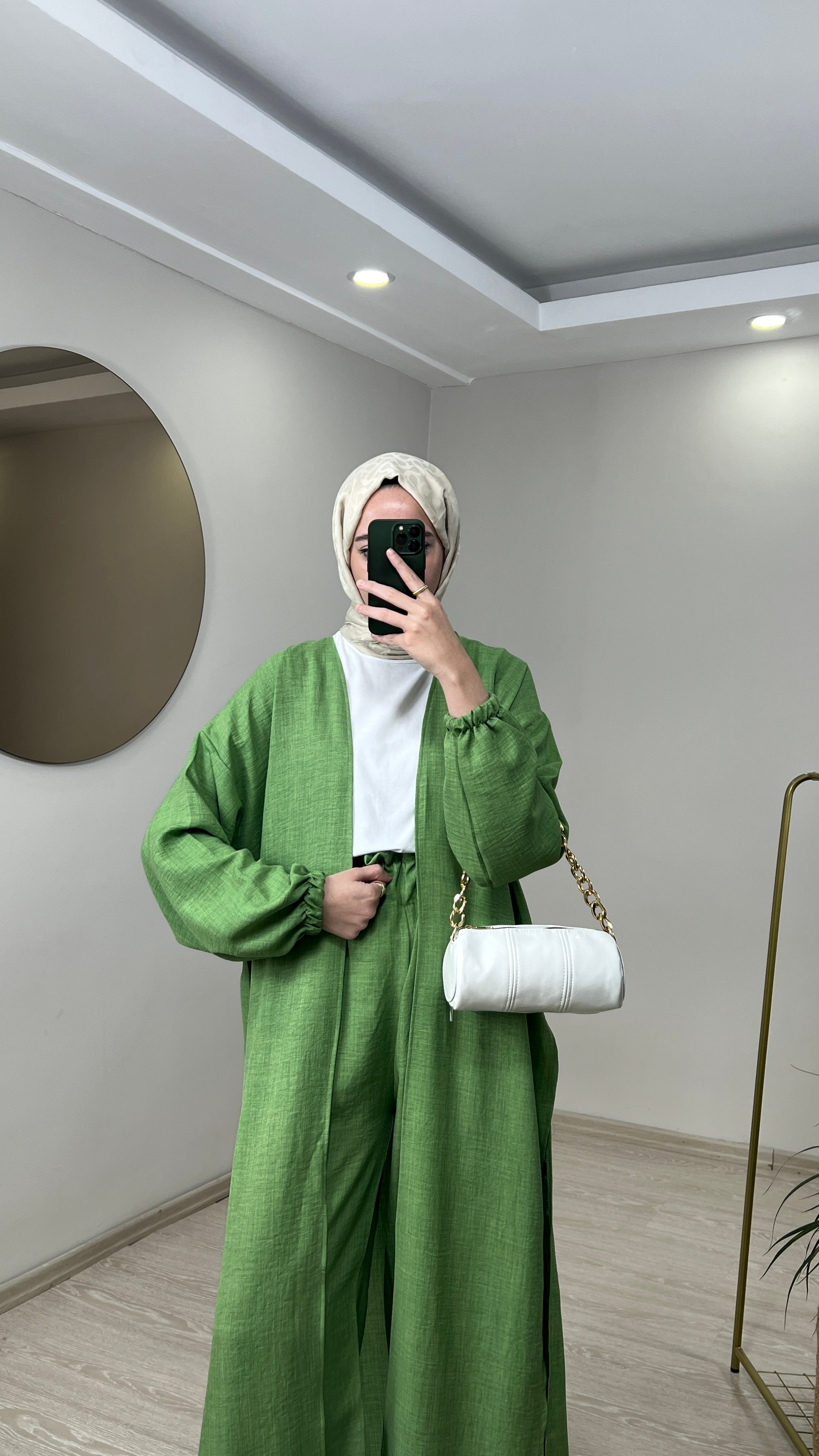 Bağlamalı Kimono Takım - Yeşil