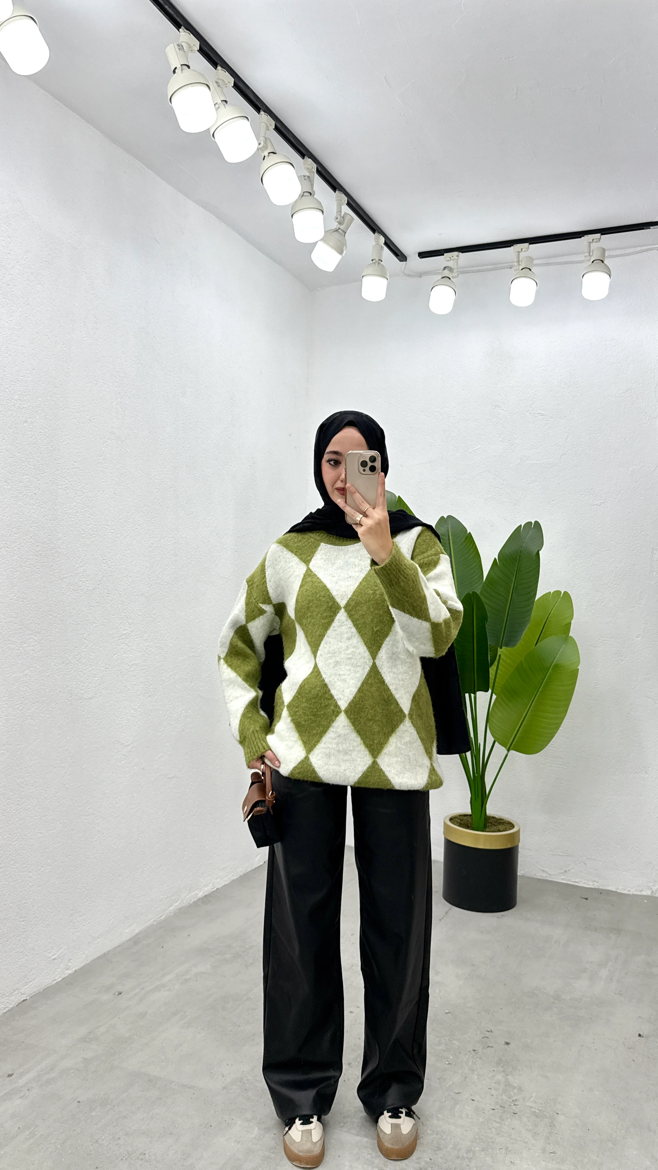 Baklava Desen Kazak - Yeşil