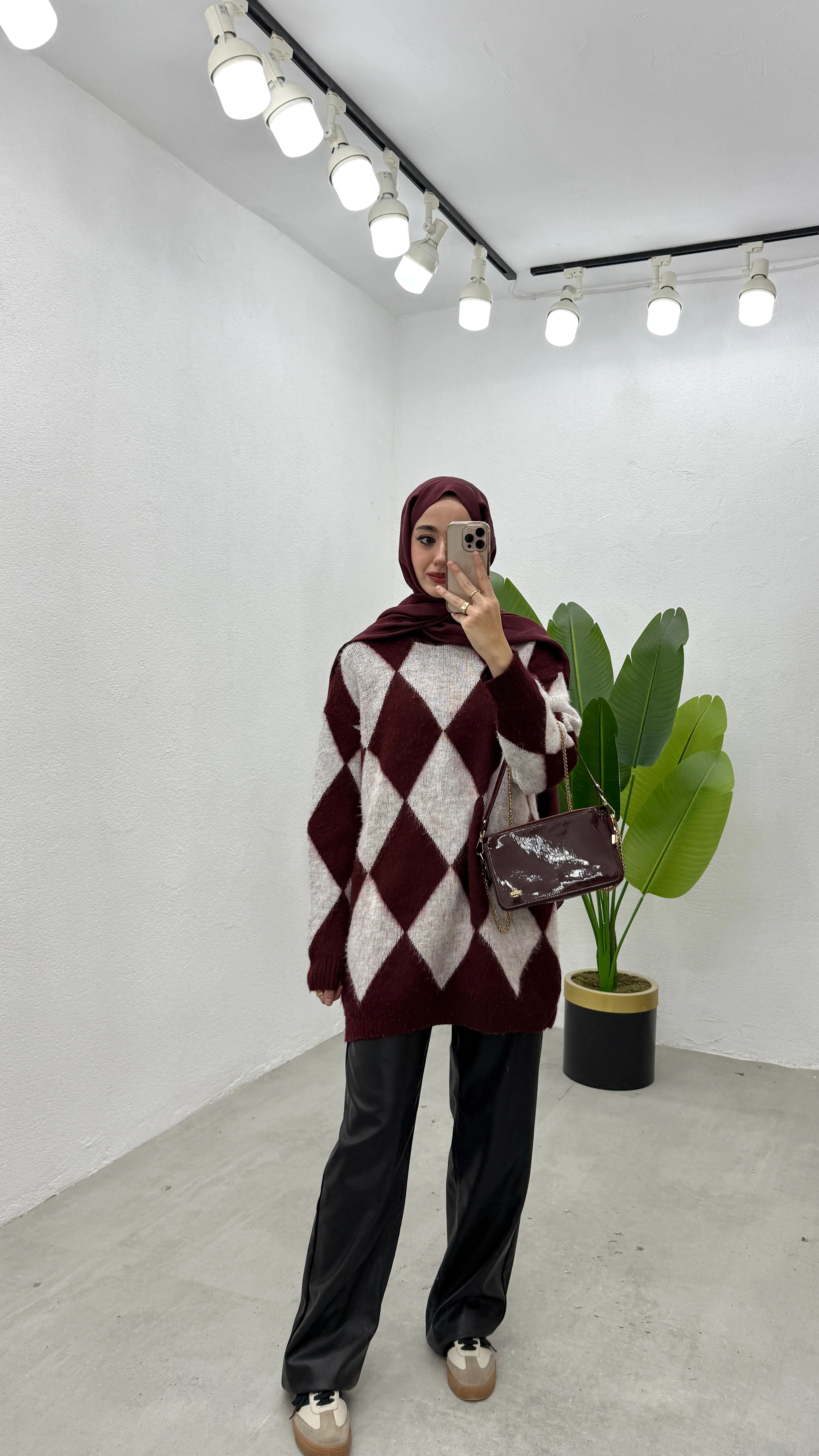 Baklava Desen Kazak - Bordo