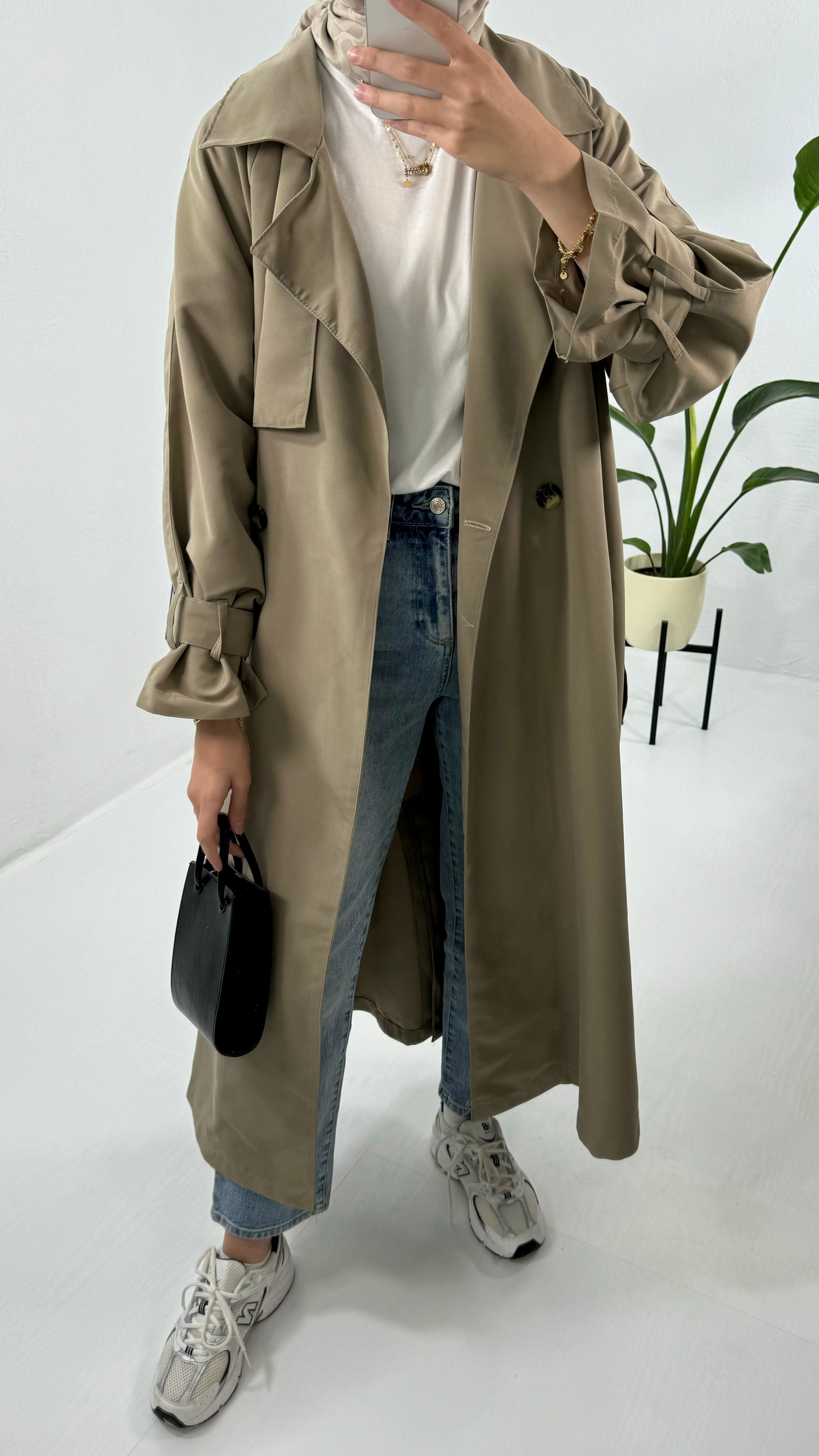 Oversize Trençkot - Vizon