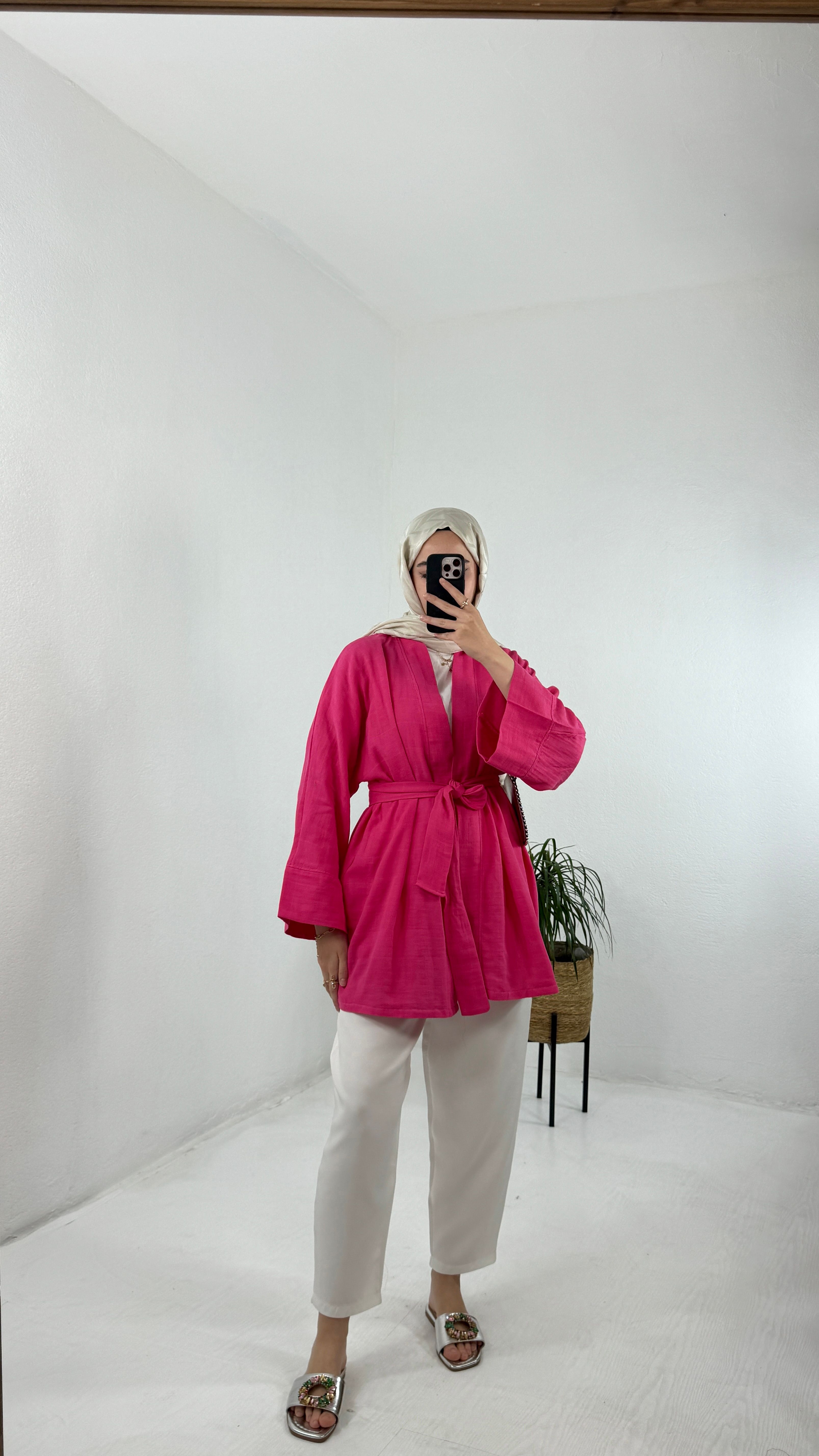 Müslin Kimono - Pembe