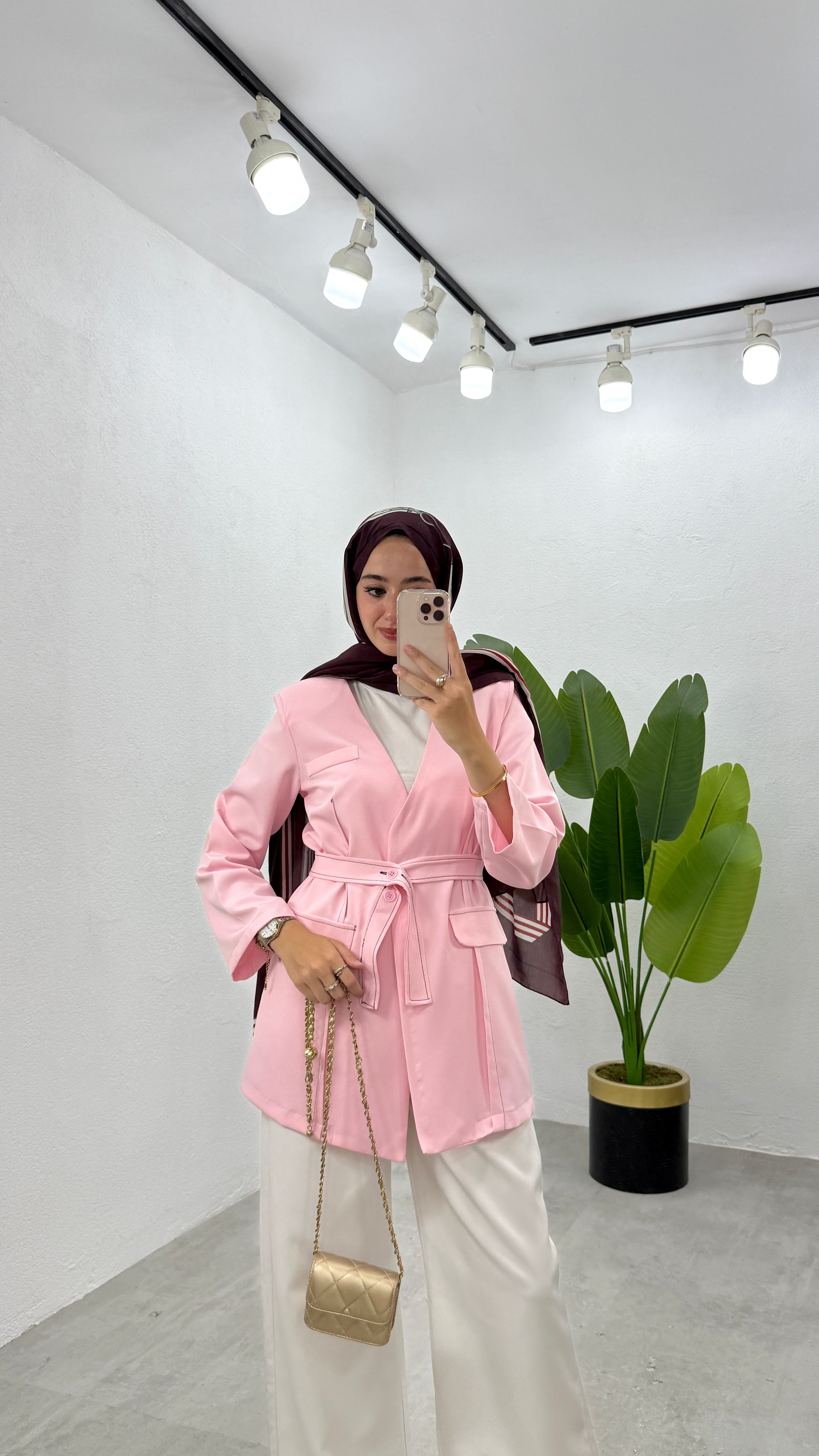 Rüya Krep Ceket - Pembe