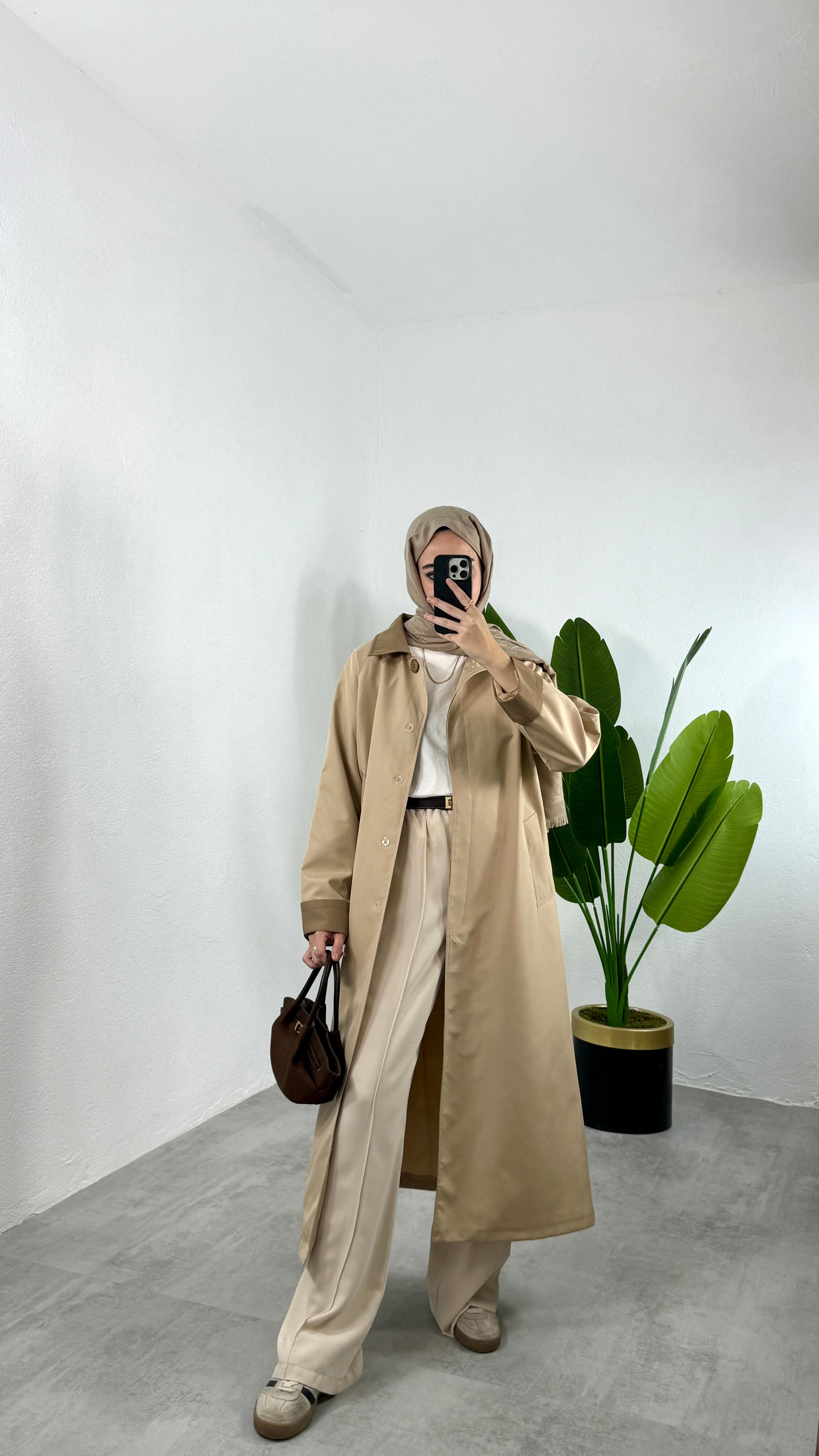 Jenn Tasarım Trençkot - Camel