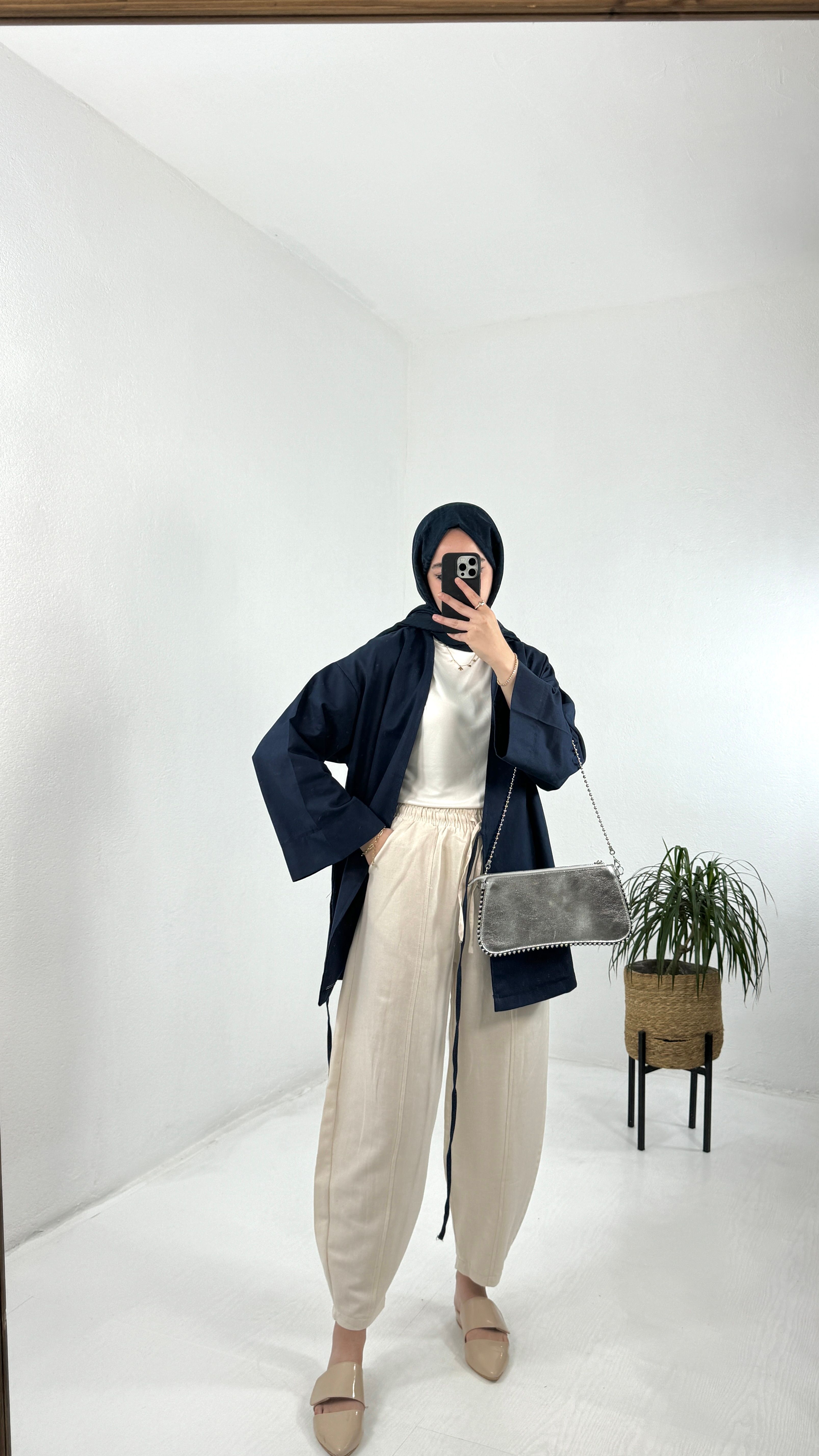 Gabardin Kimono - Lacivert