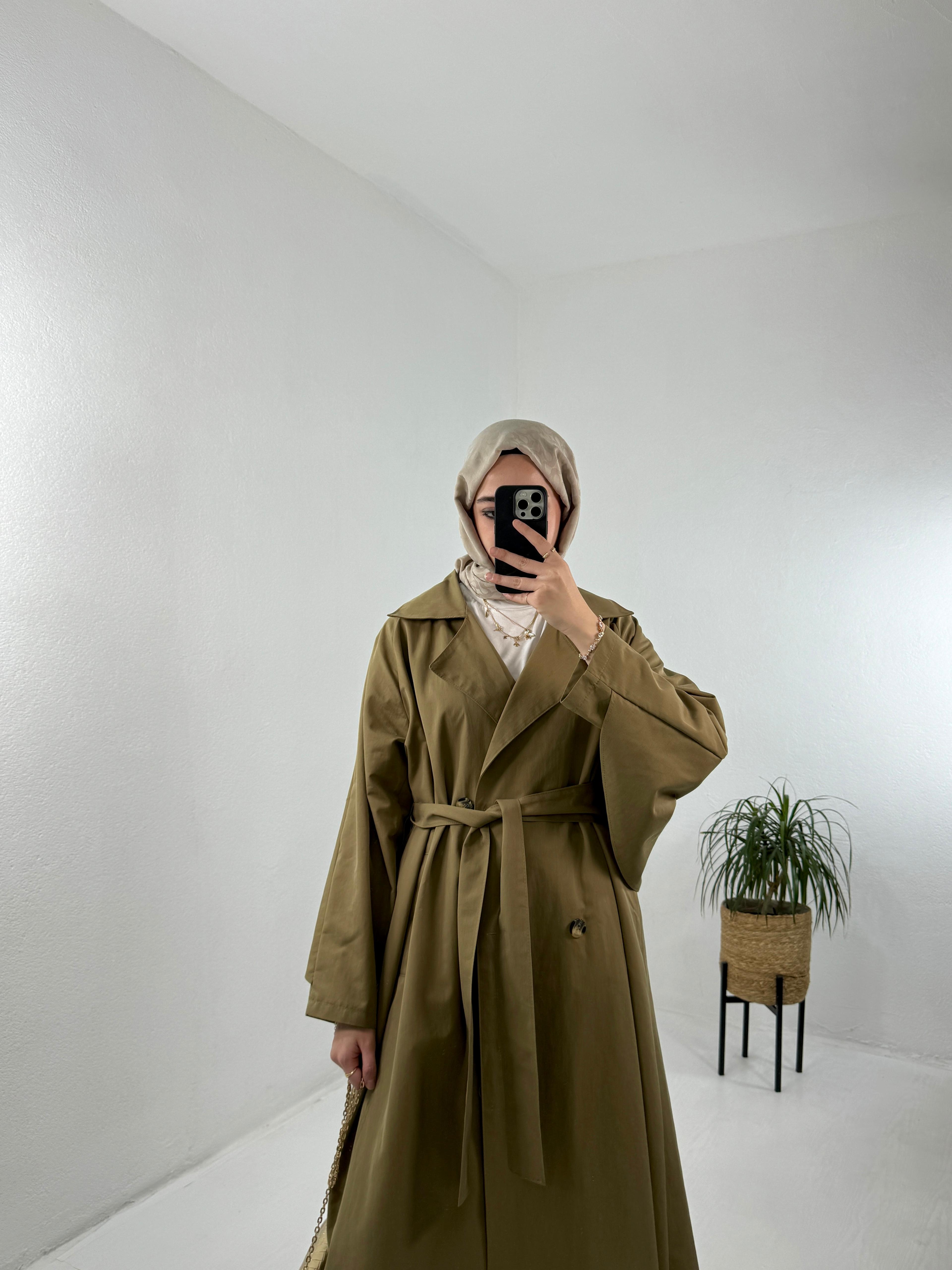Aden Retro Trençkot - Haki