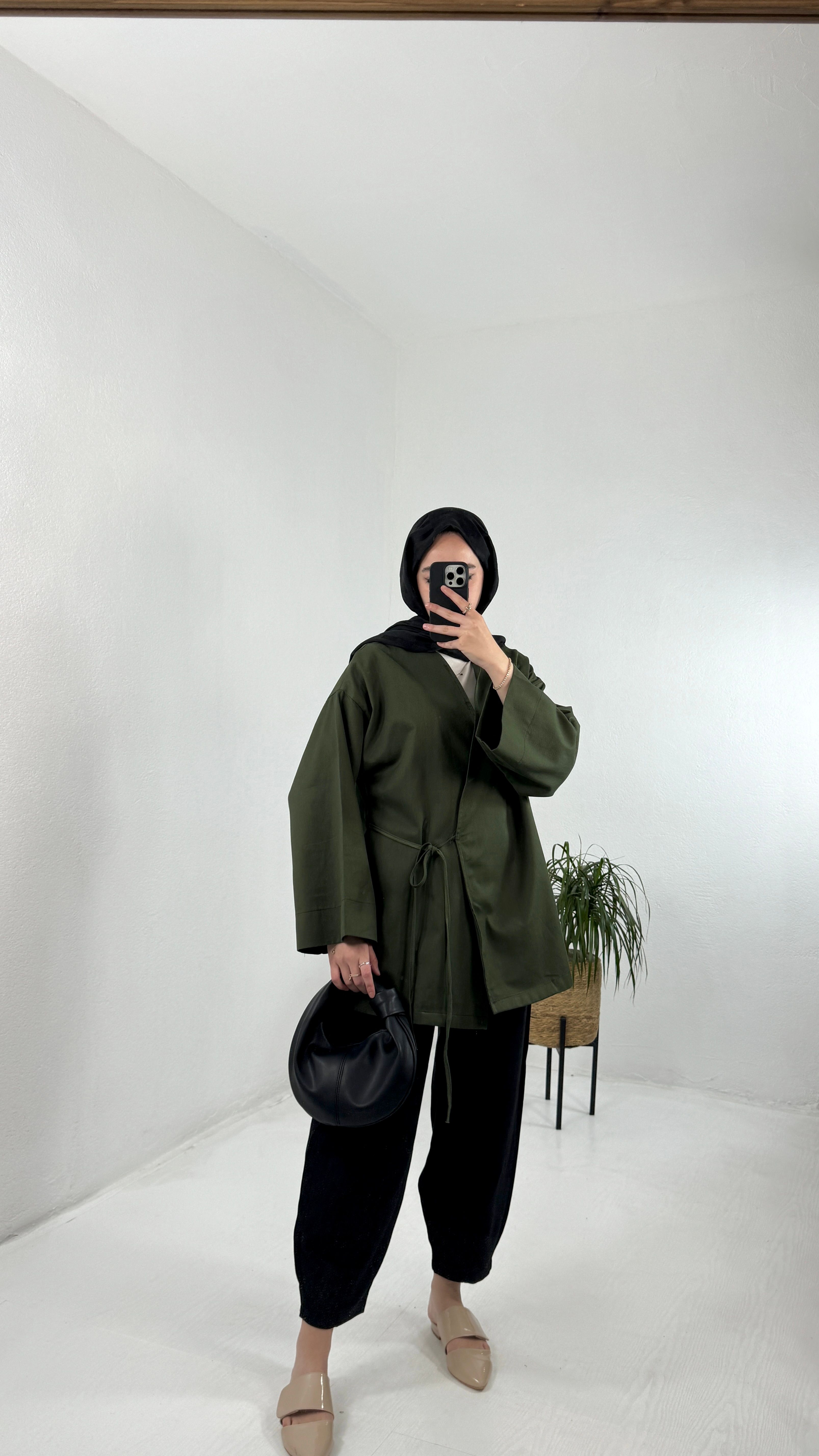 Gabardin Kimono - Haki