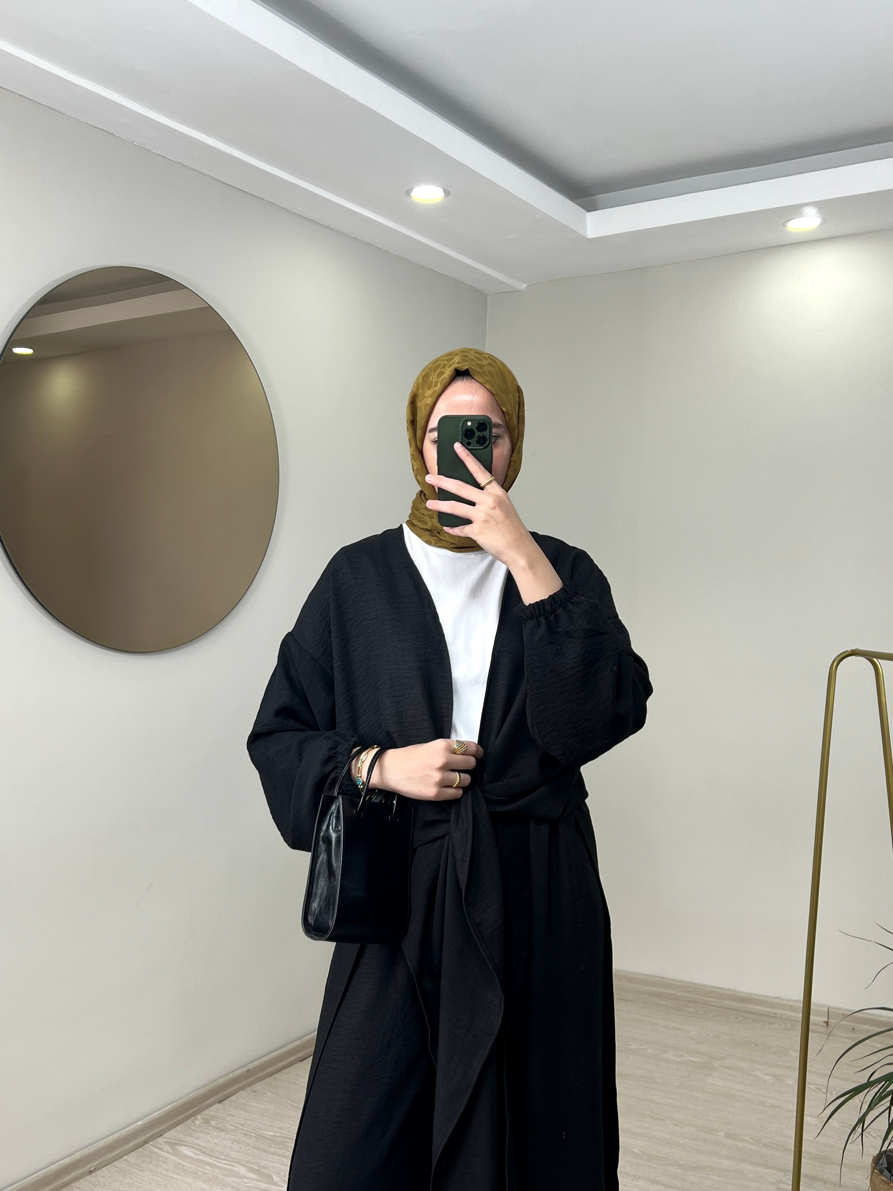 Bağlamalı Kimono Takım - Siyah