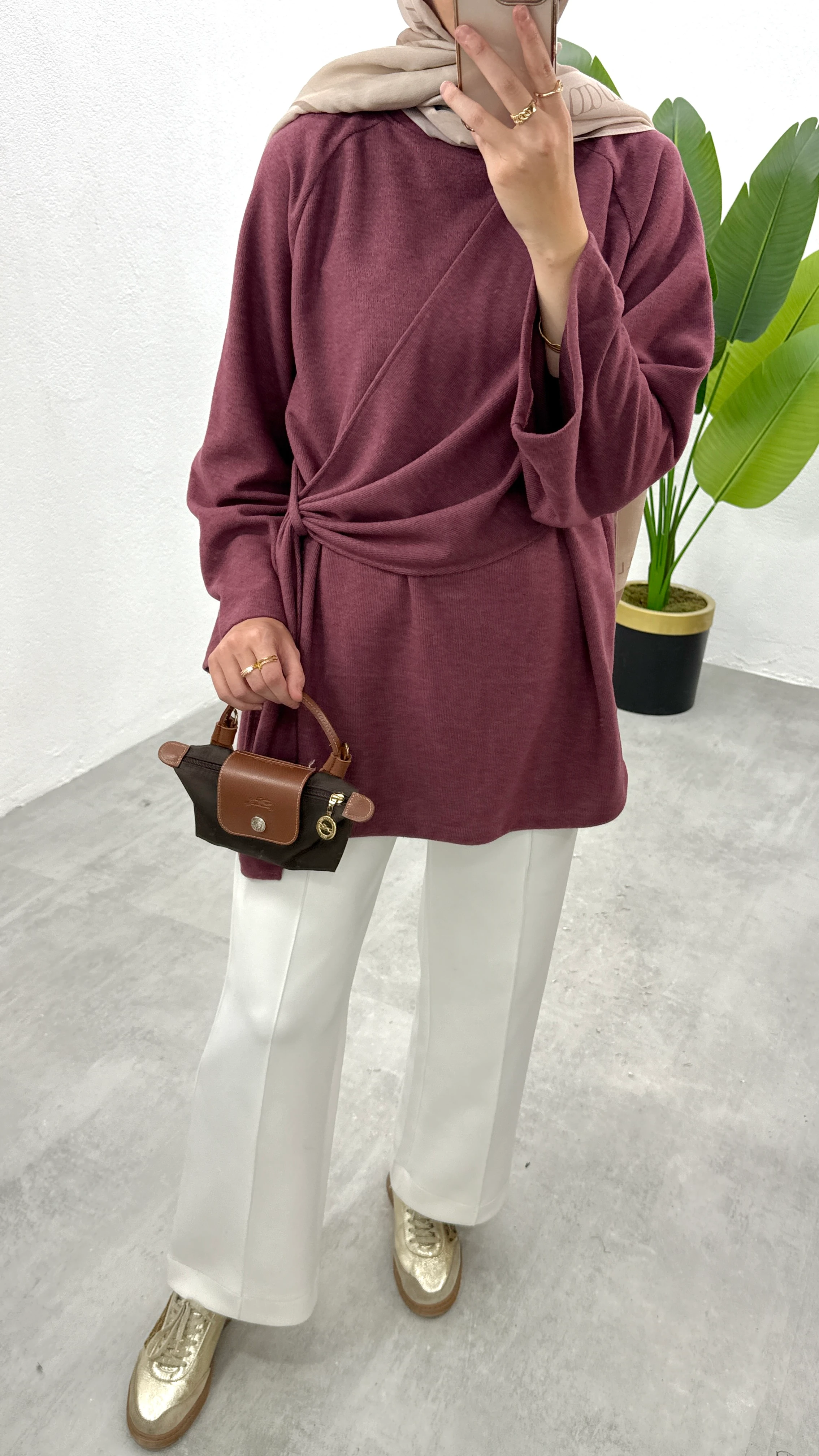 Şallı Tunik - Gül Kurusu