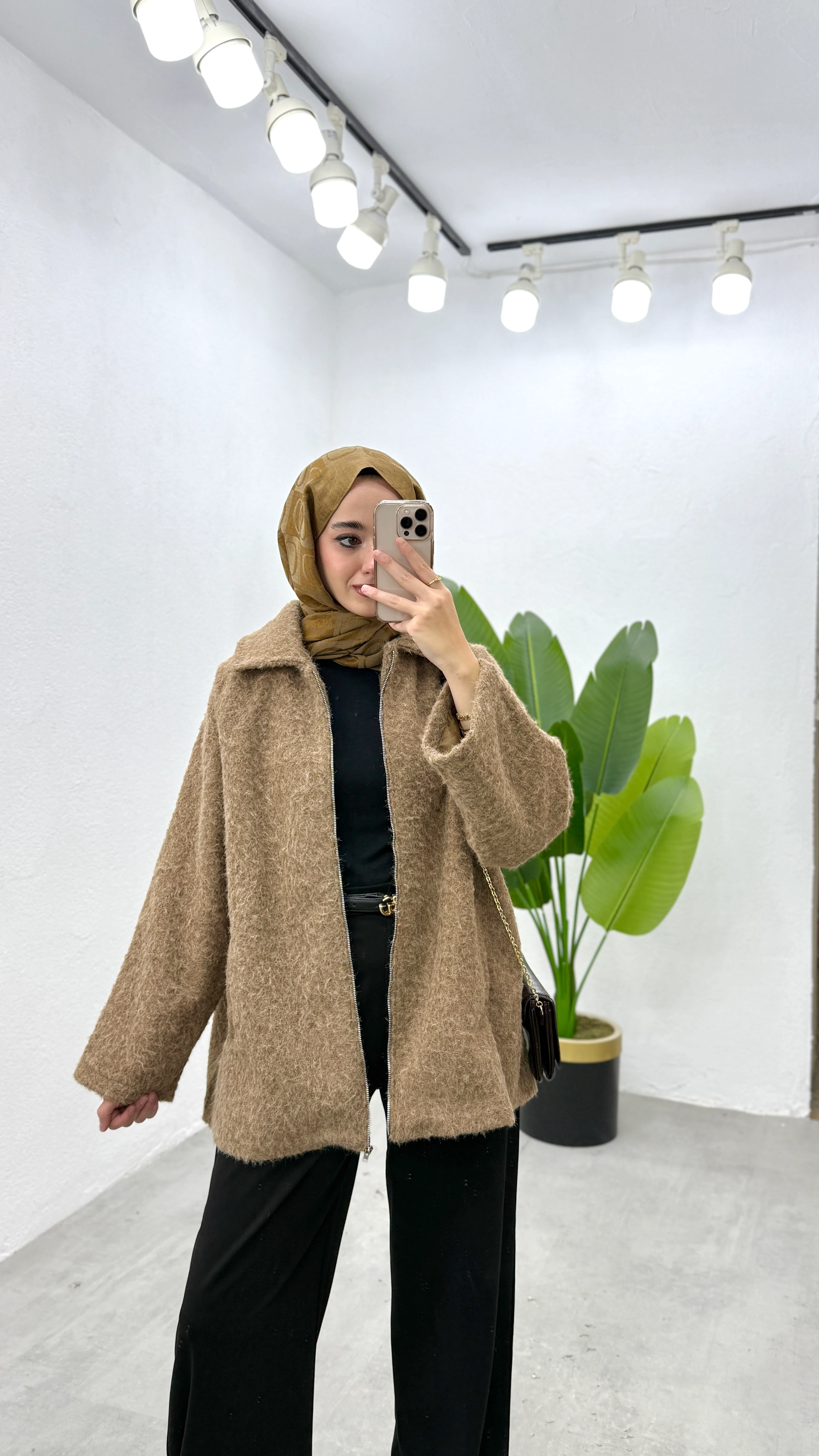 Kai Fermuarlı Ceket - Camel