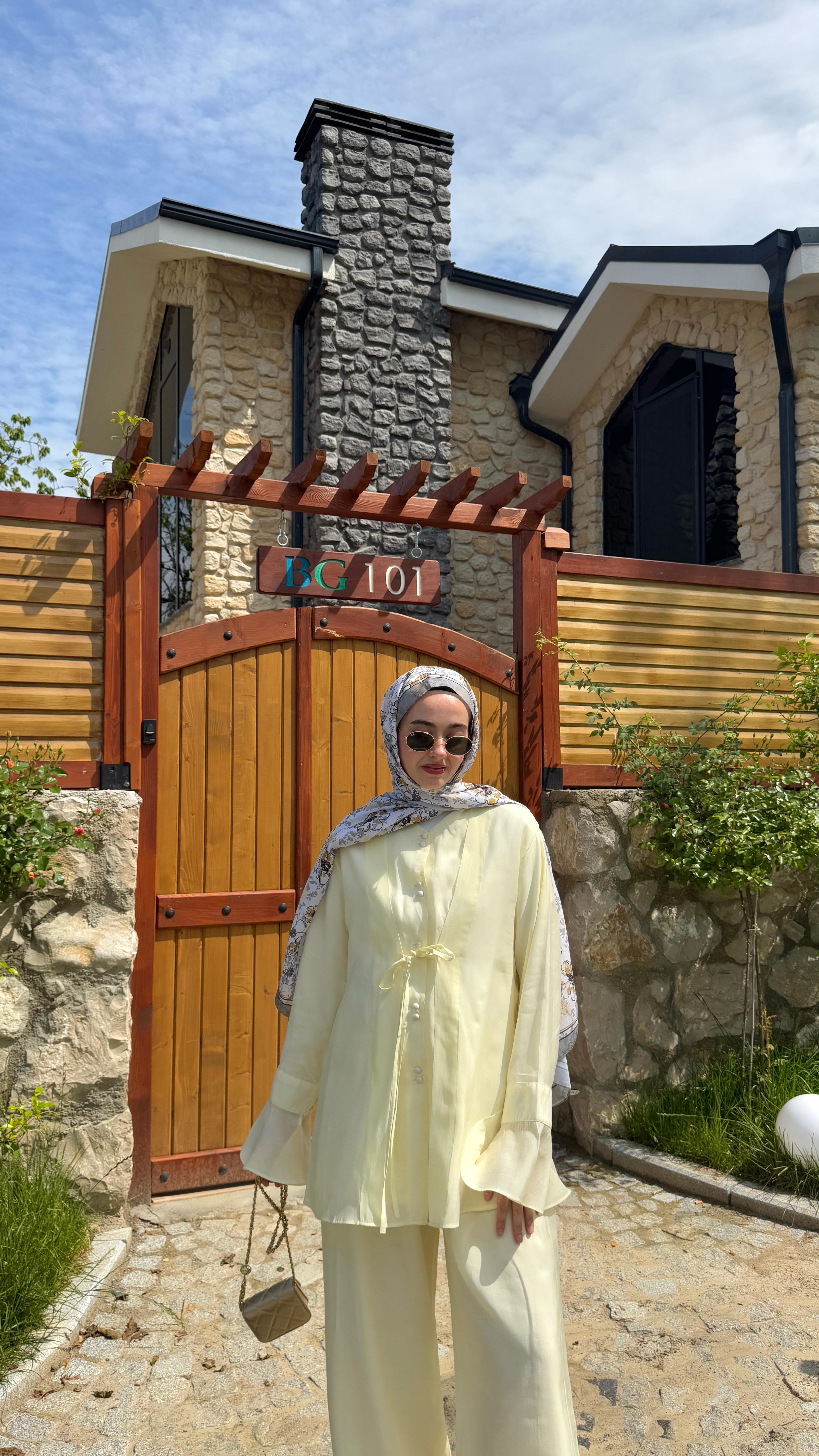 Moli Pamuk Vual Pantolonlu Takım