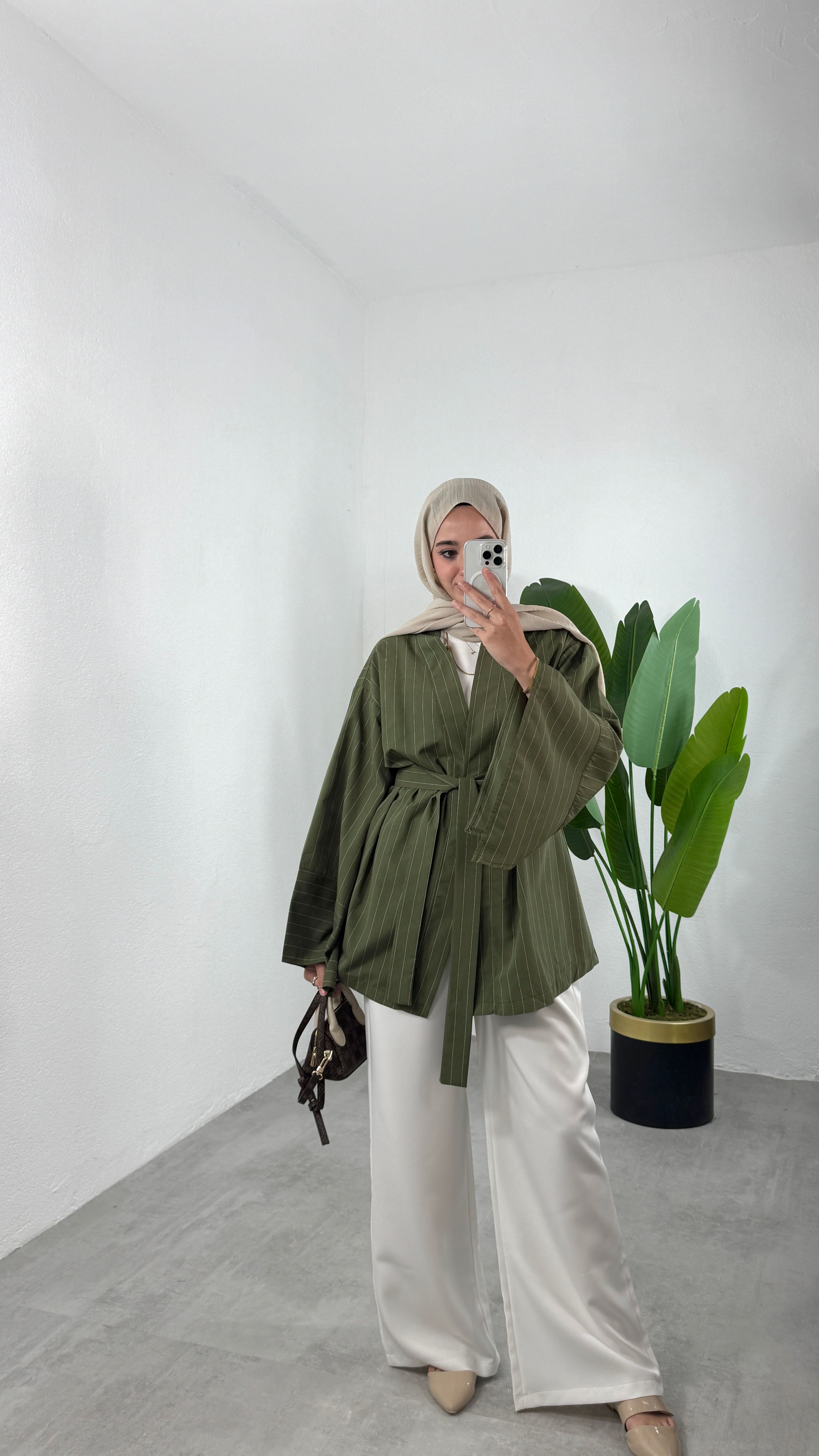Çizgili Kimono Takım