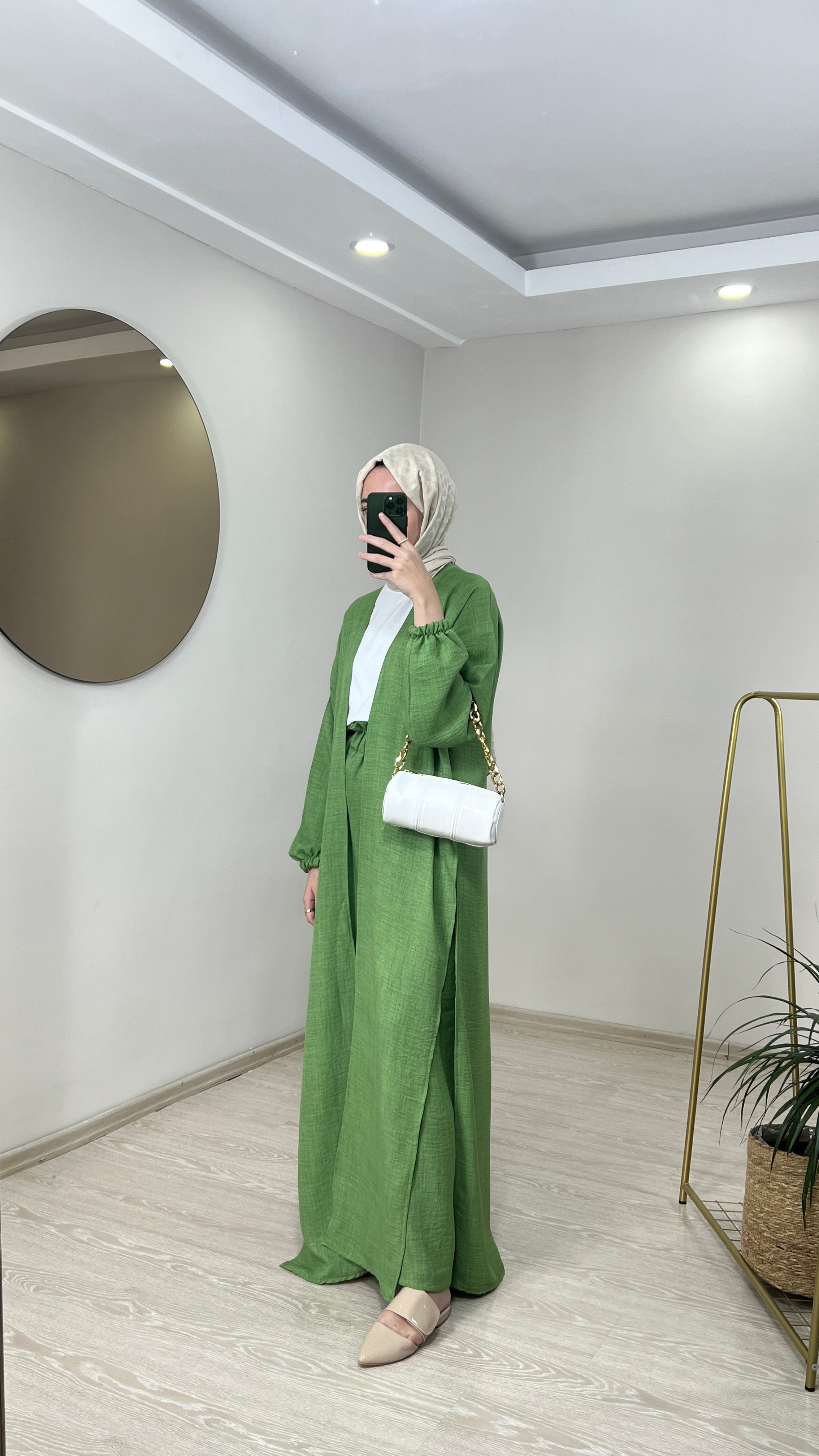 Bağlamalı Kimono Takım - Yeşil