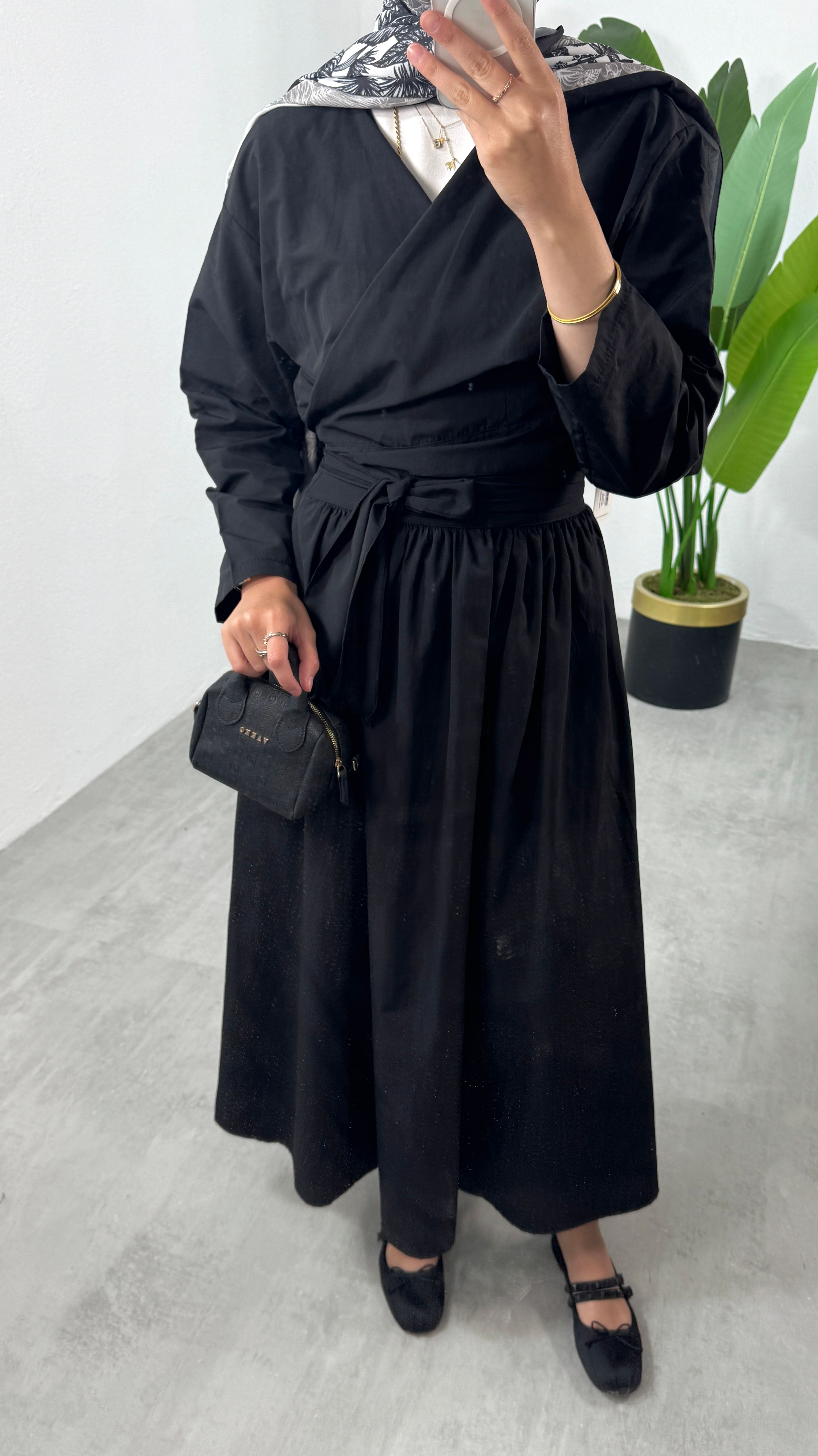 Bağlamalı Kimono Etekli Takım