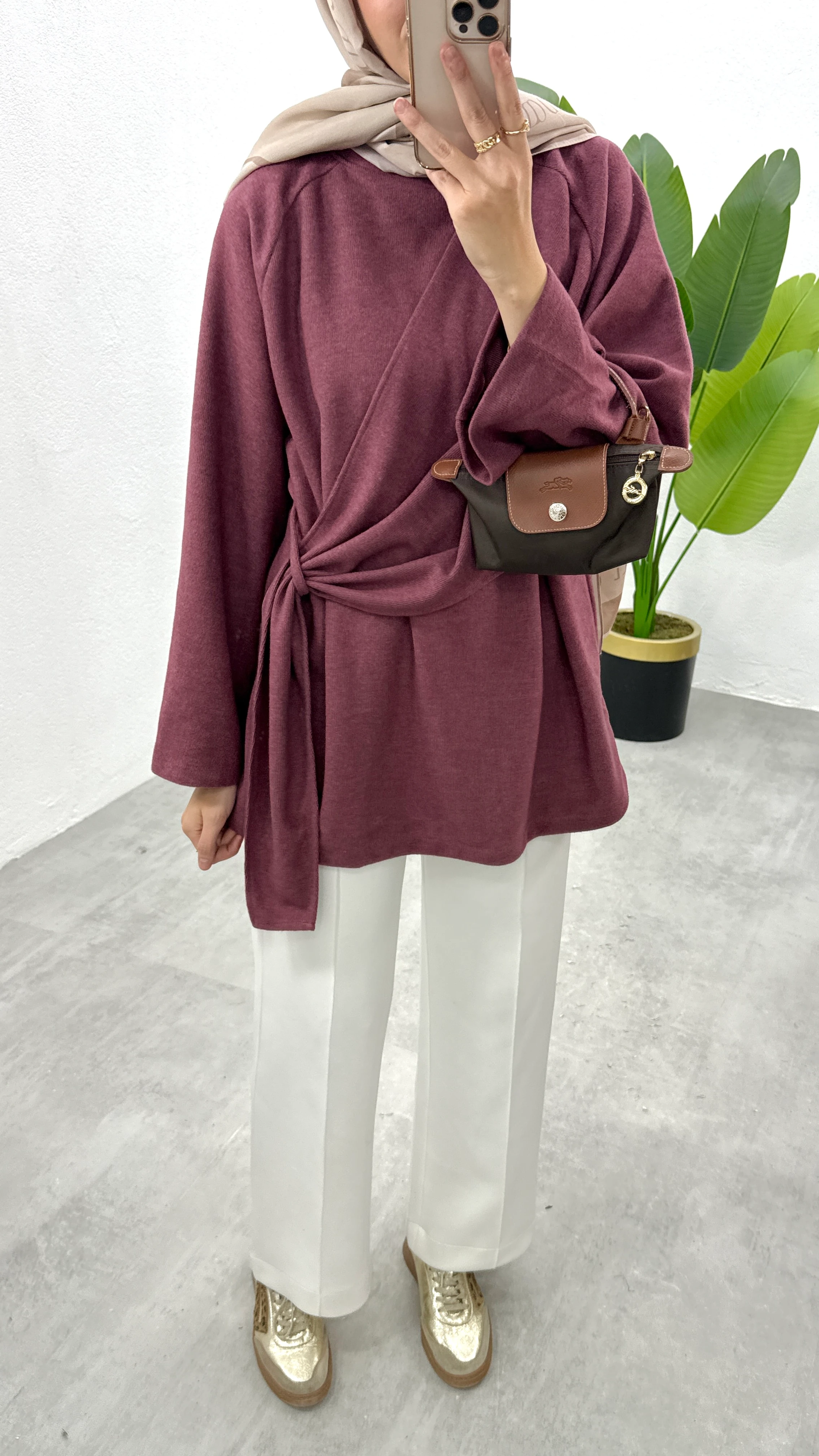 Şallı Tunik - Gül Kurusu