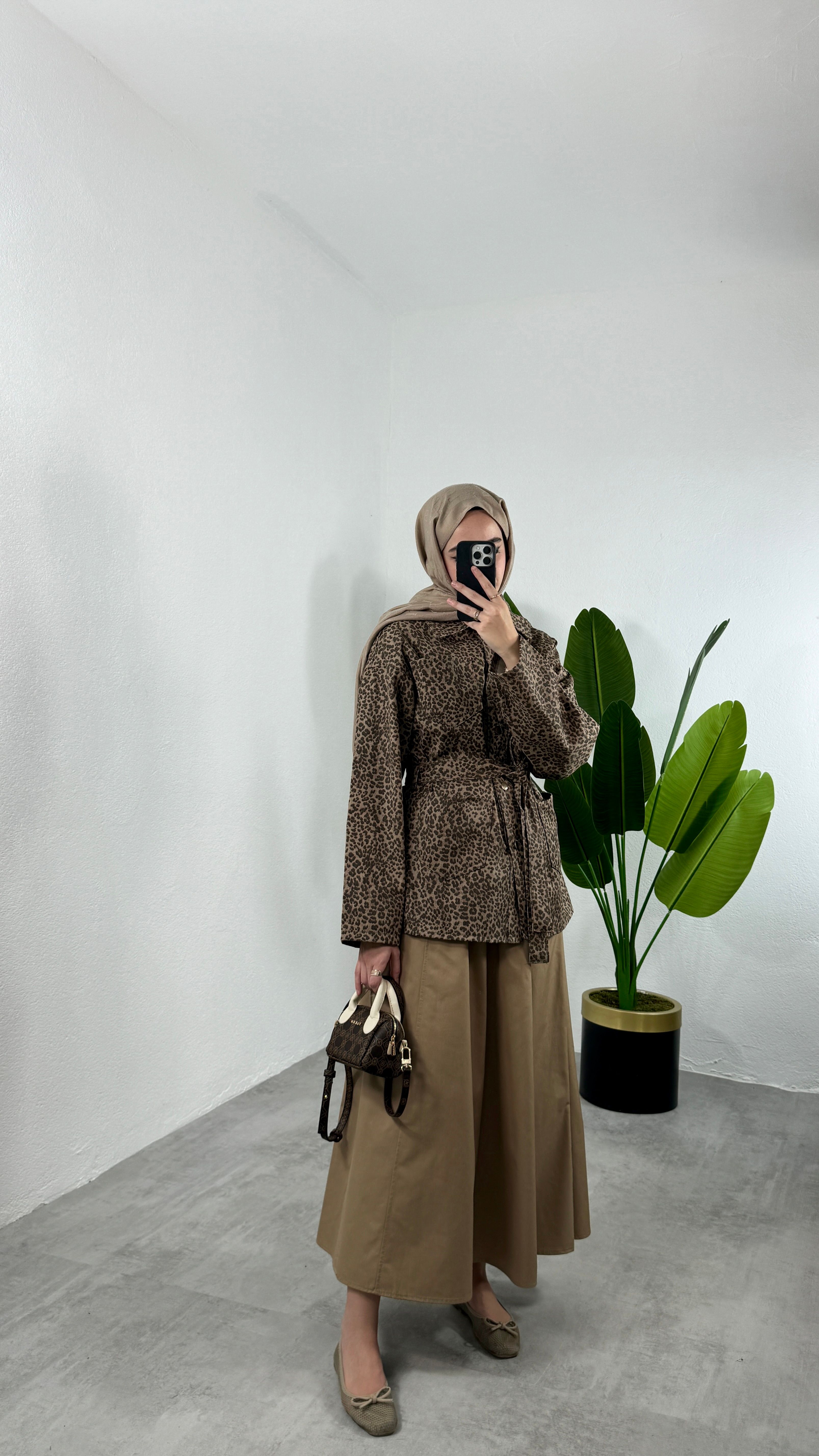 Leopar Denim Ceket