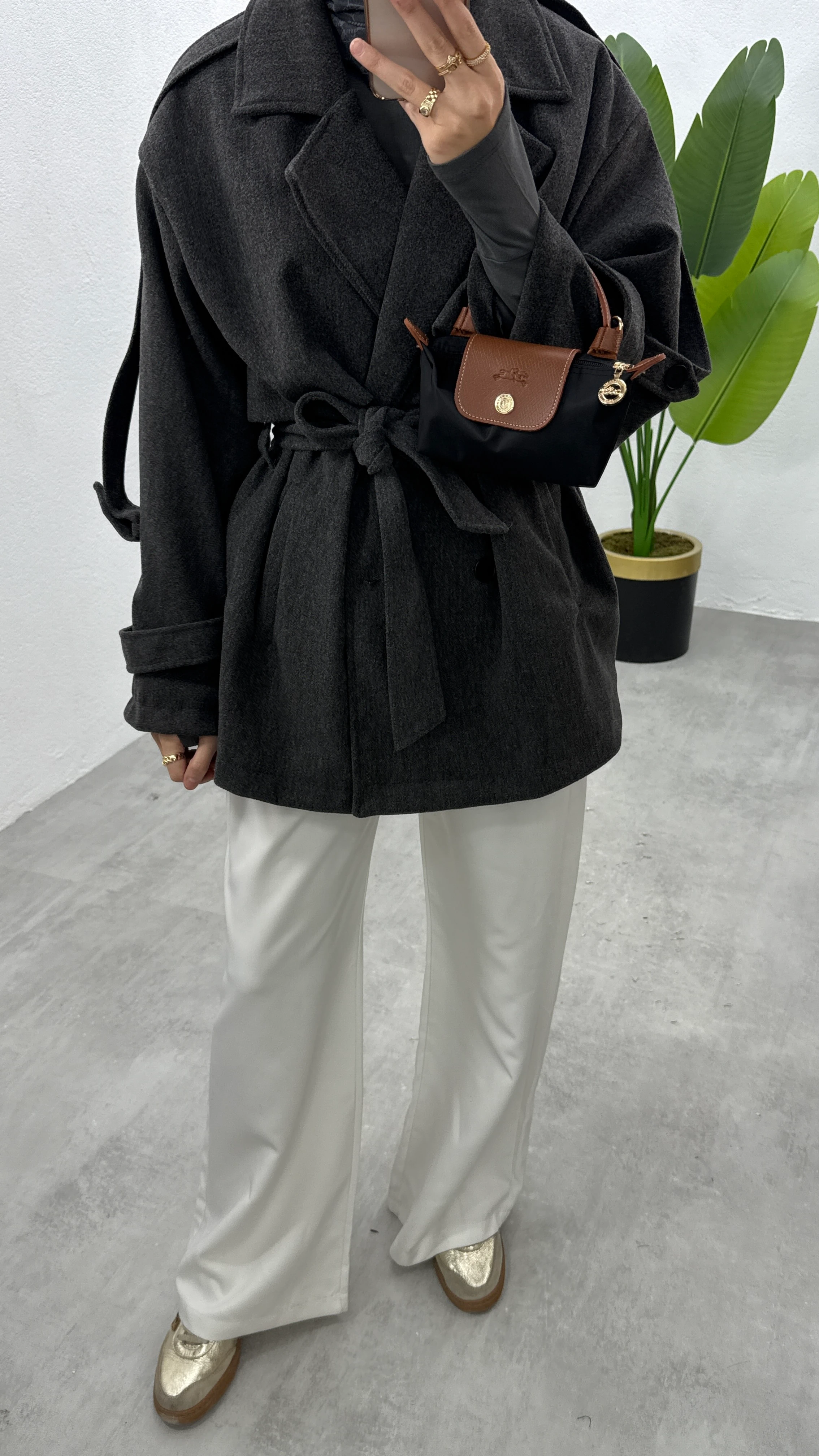 Araboy Kaşe Kaban - Antrasit