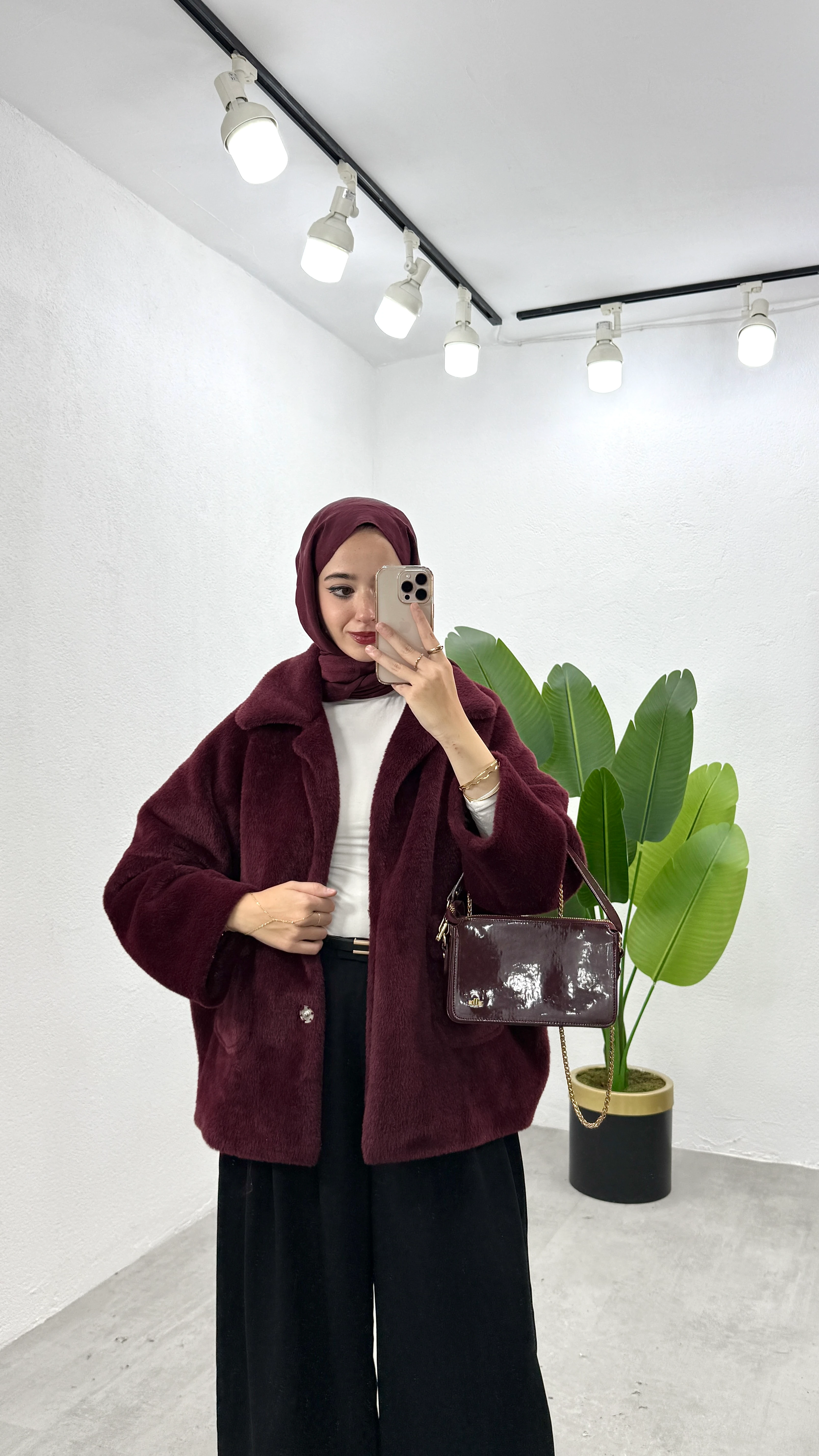 Roma Premium Kürk - Bordo