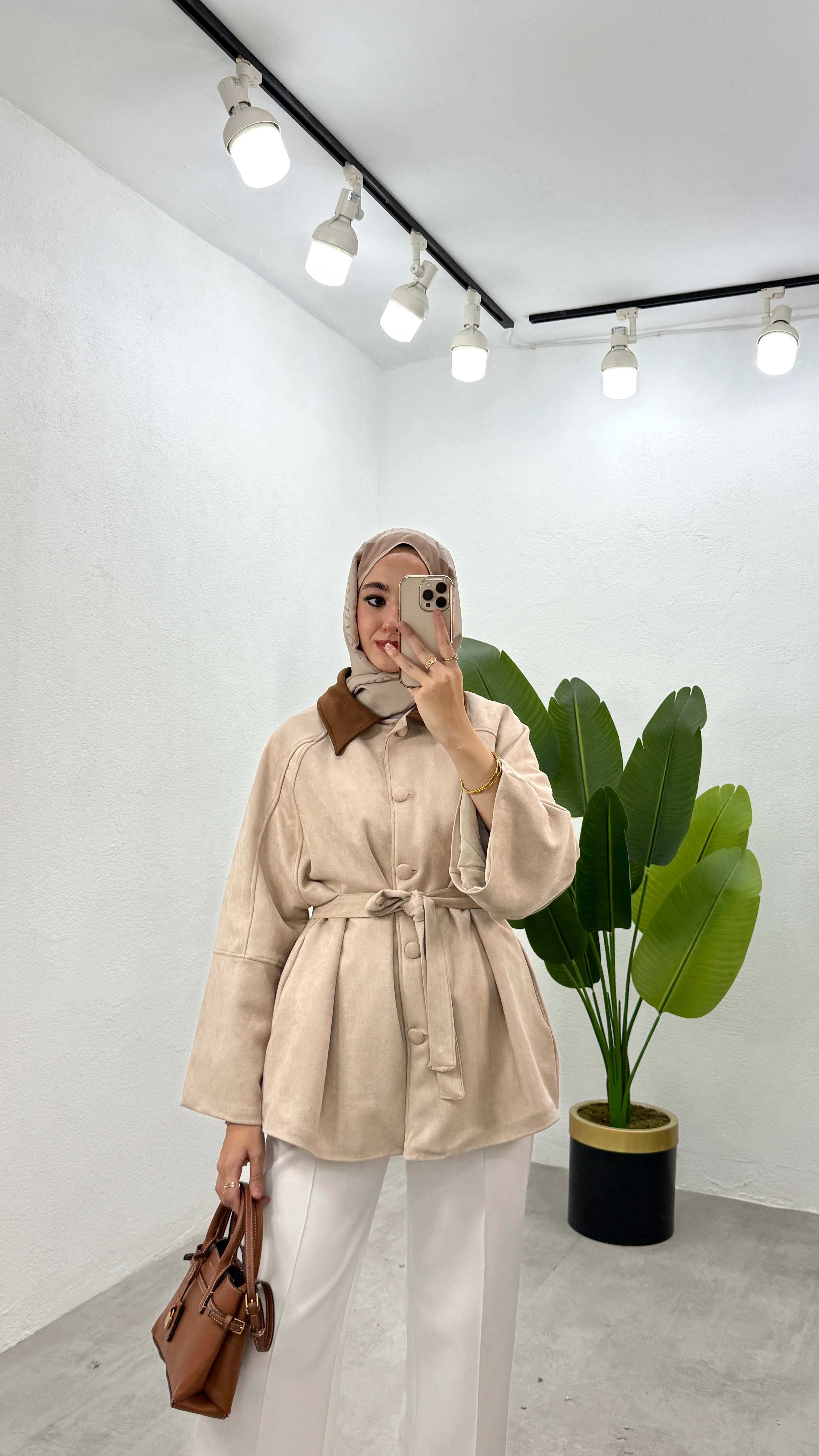 Düğmeli Süet Ceket