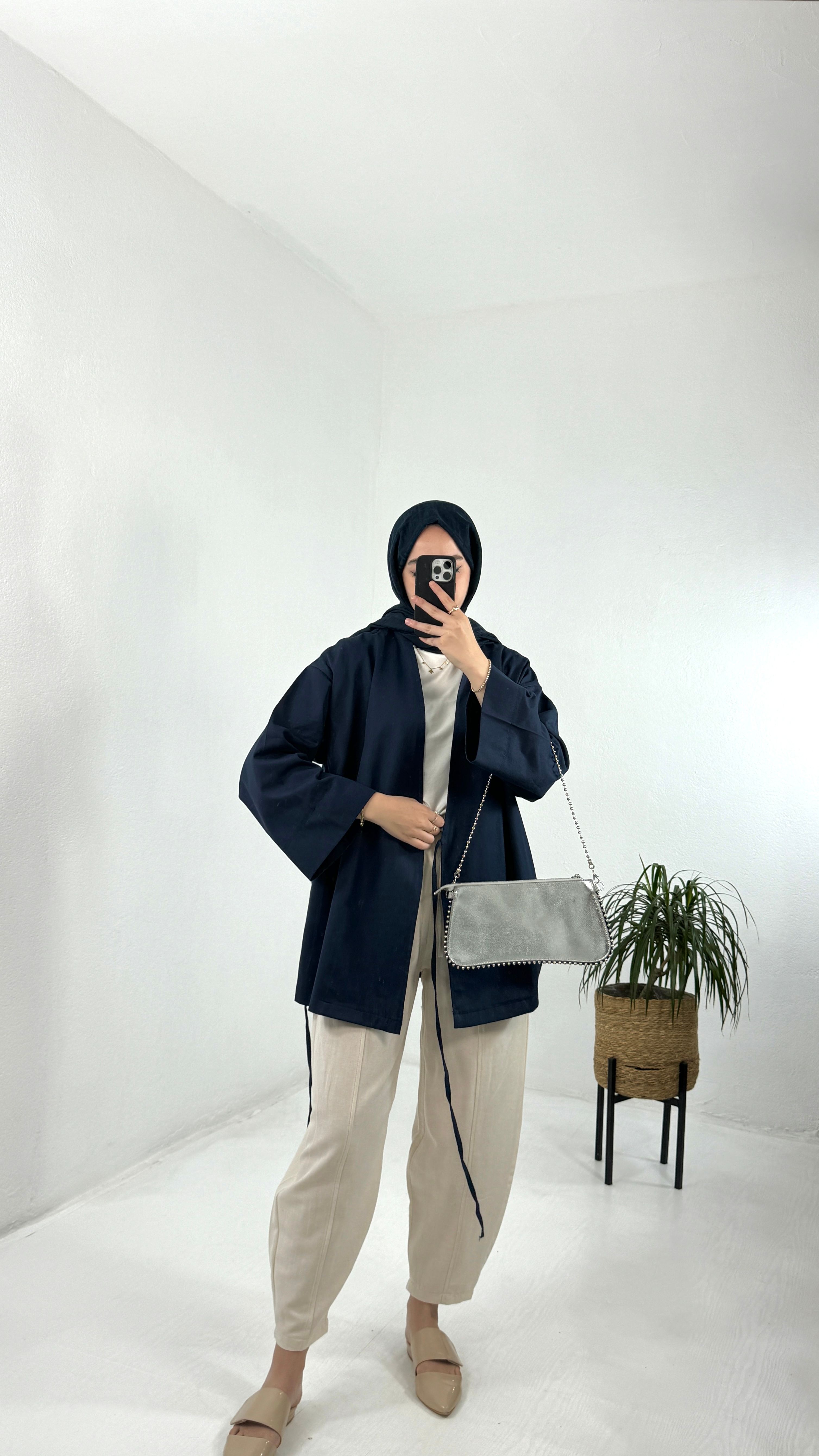 Gabardin Kimono - Lacivert
