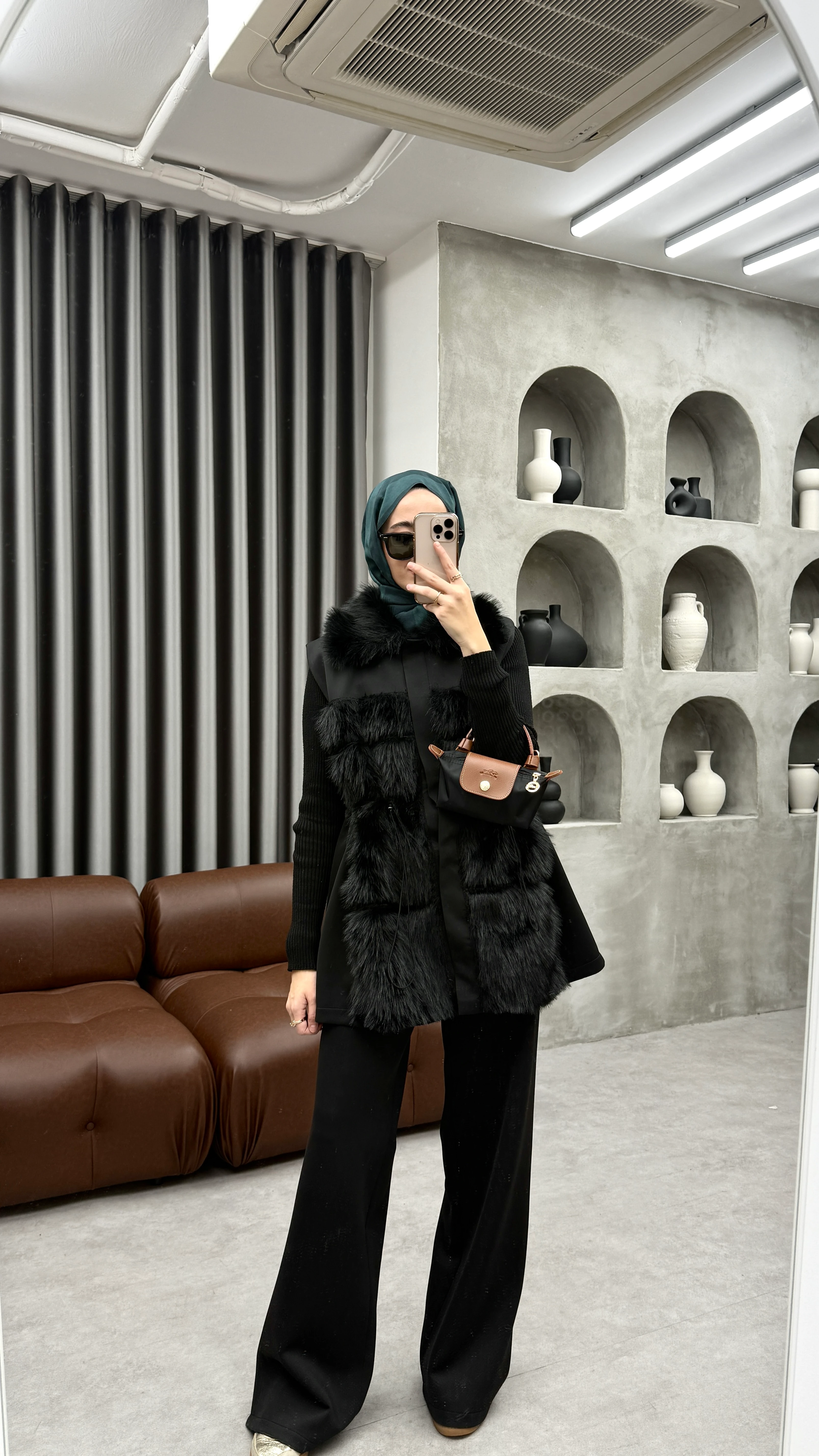 Parla Scuba Kürklü Takım - Siyah