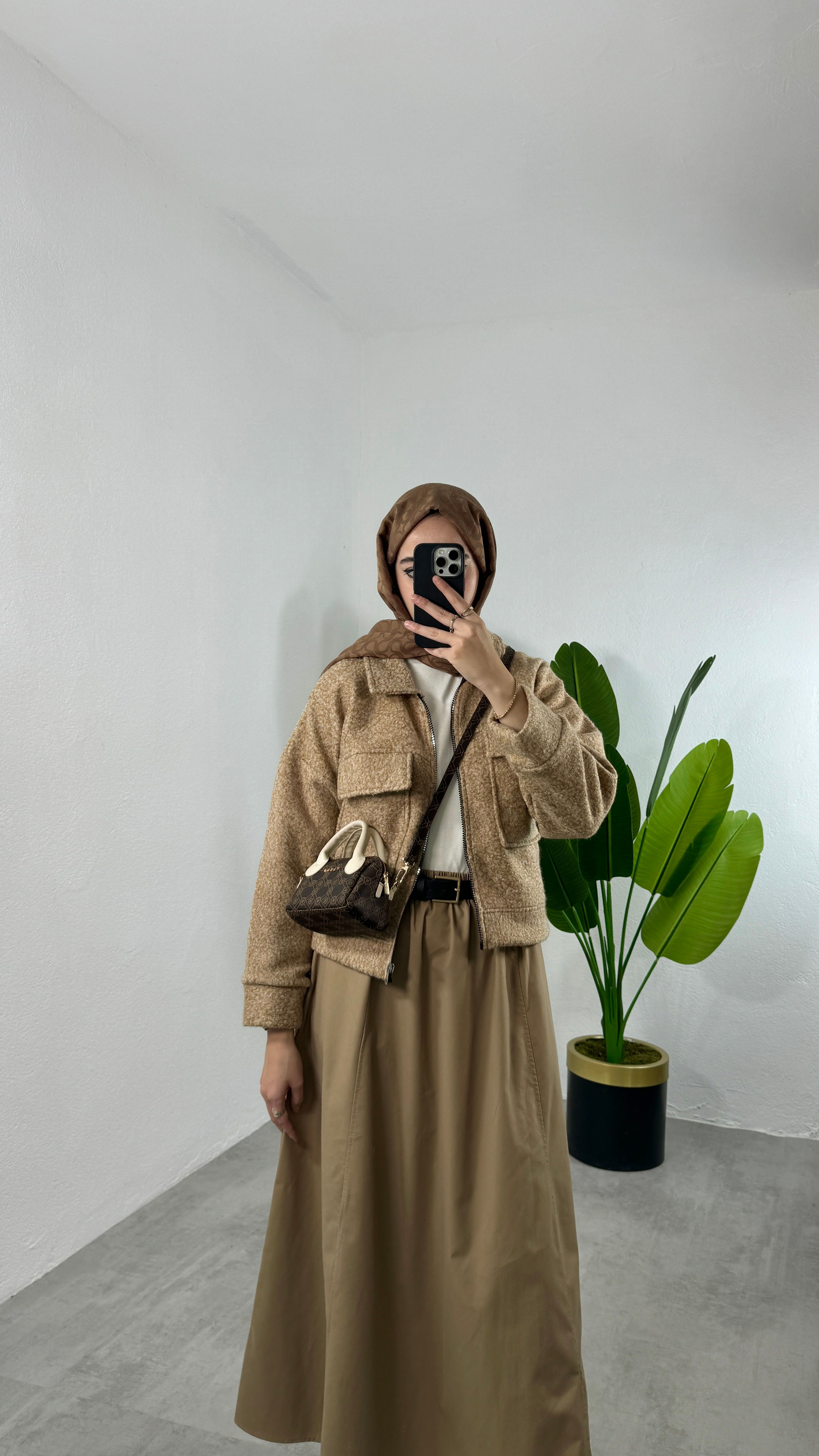Buklet Ceket - Camel