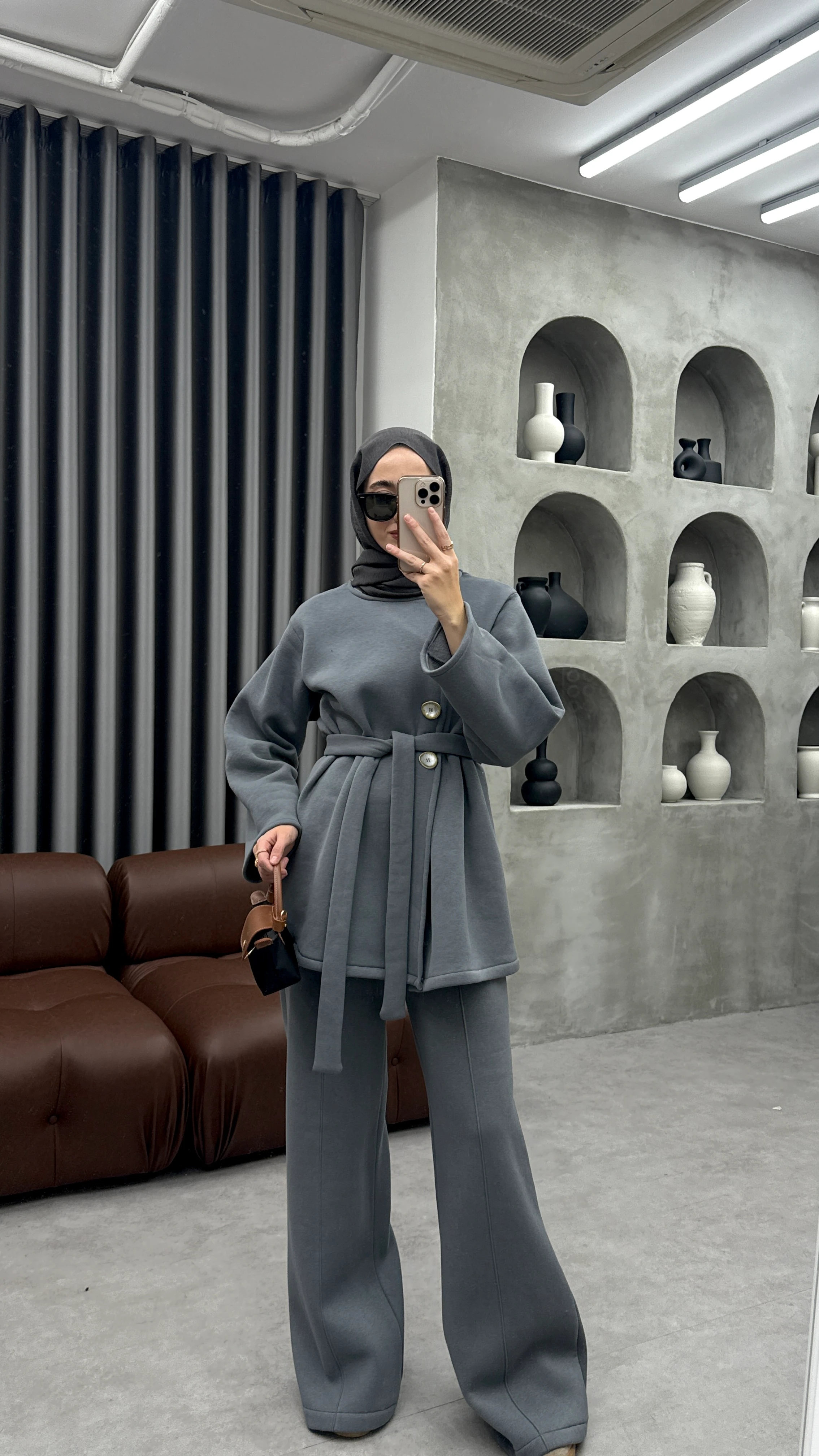 Oslo Şardonlu Takım - Gri