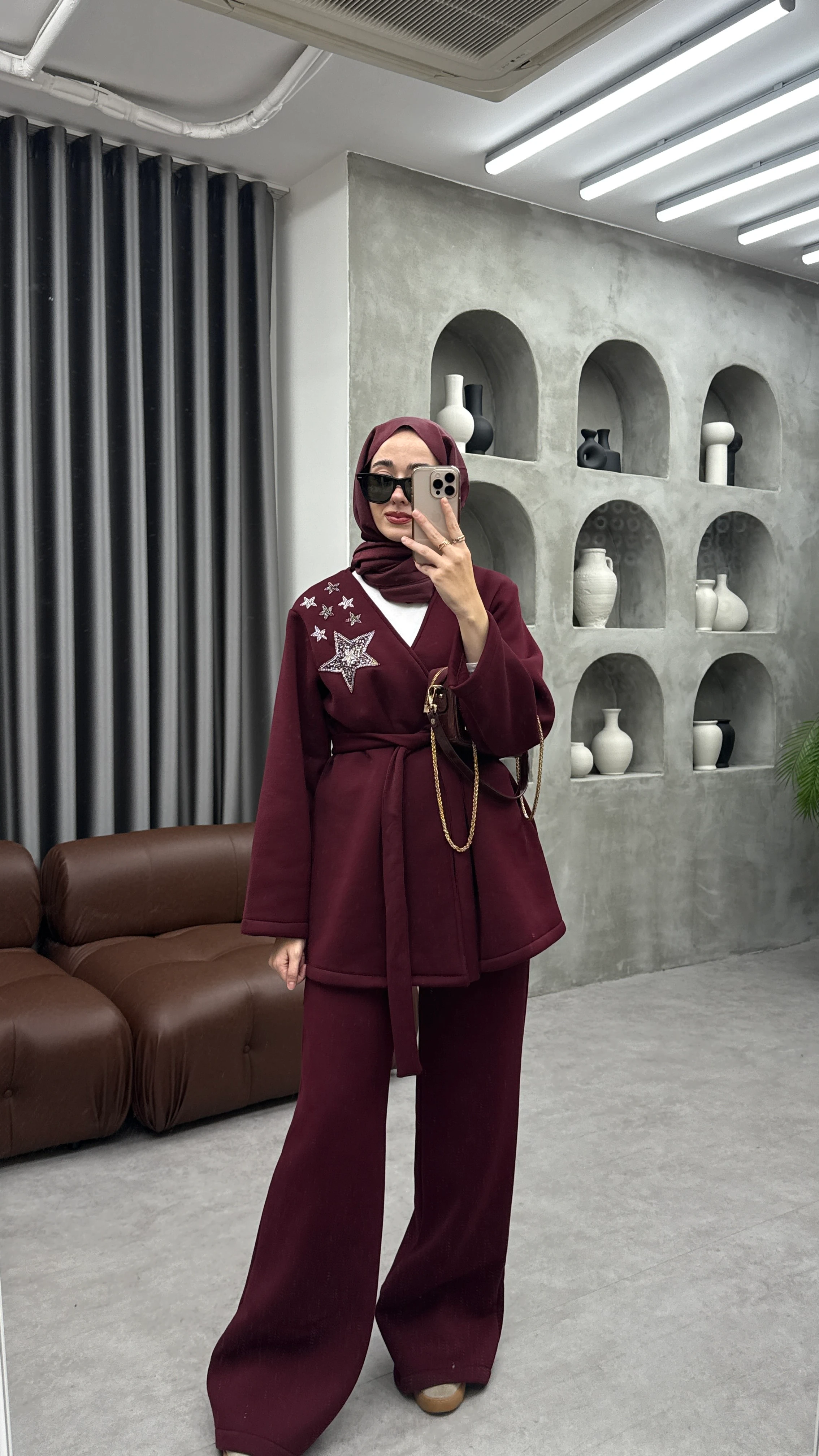 Shine Şardonlu Takım - Bordo