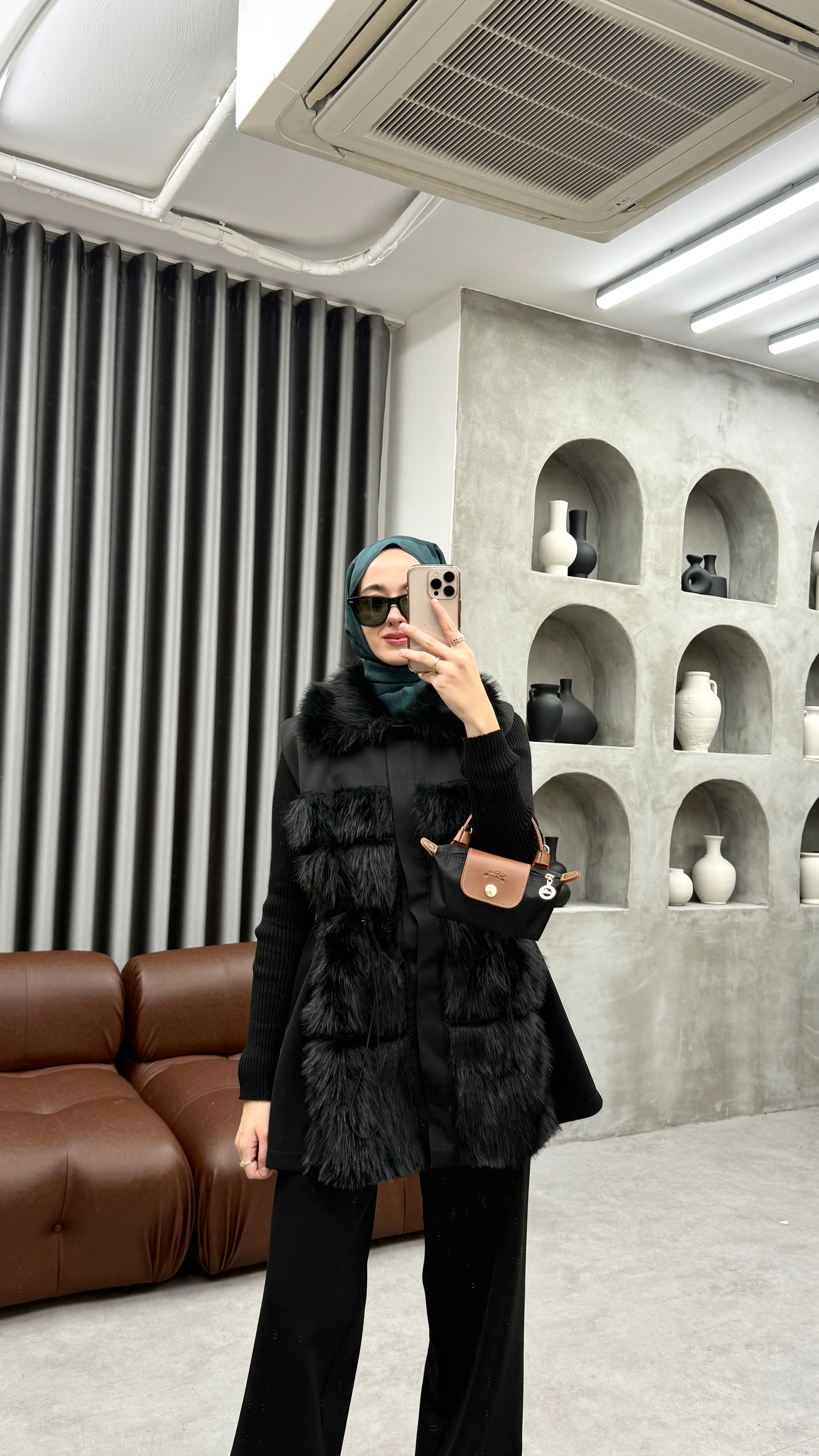 Parla Scuba Kürklü Takım - Siyah