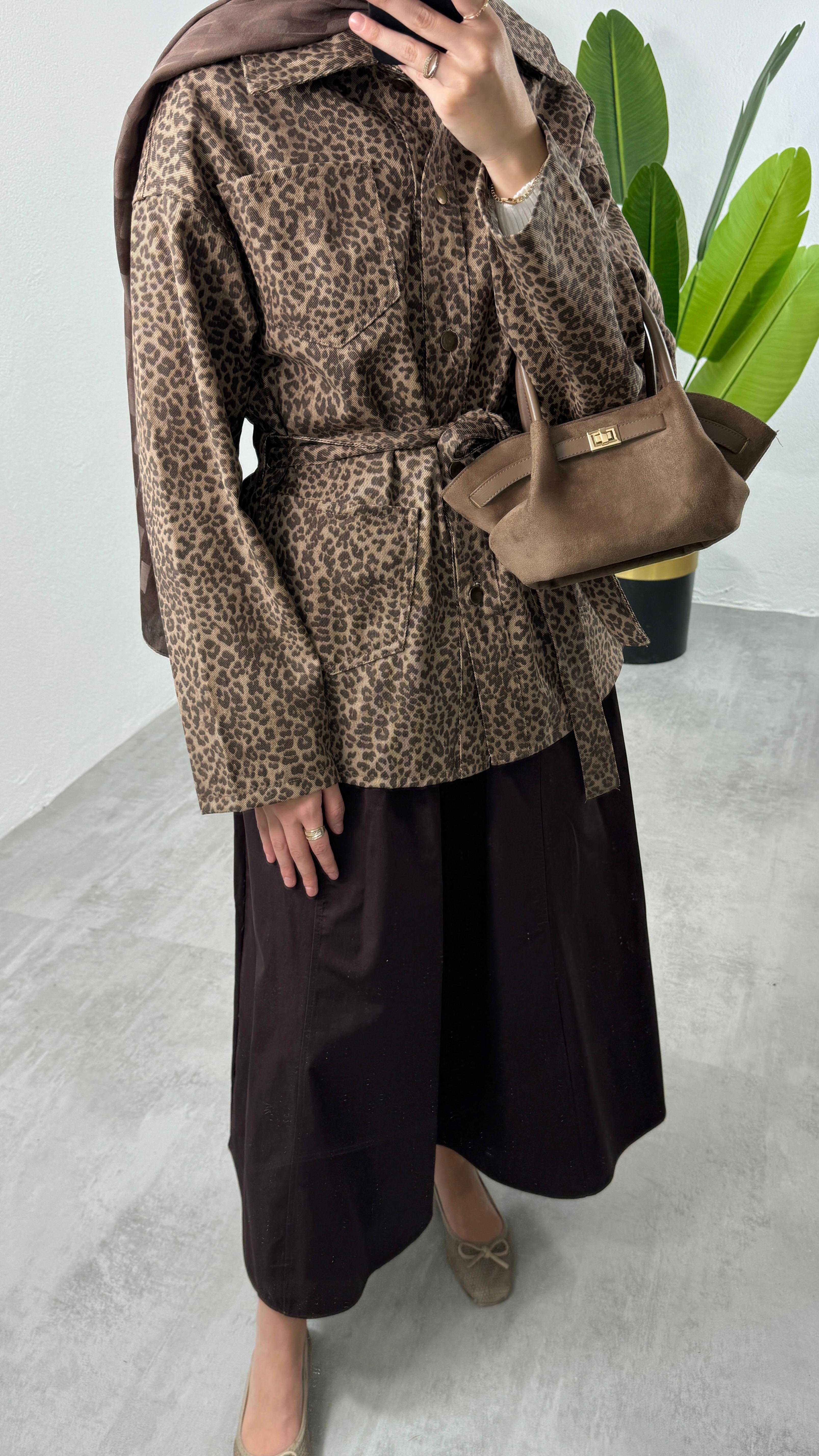 Leopar Denim Ceket
