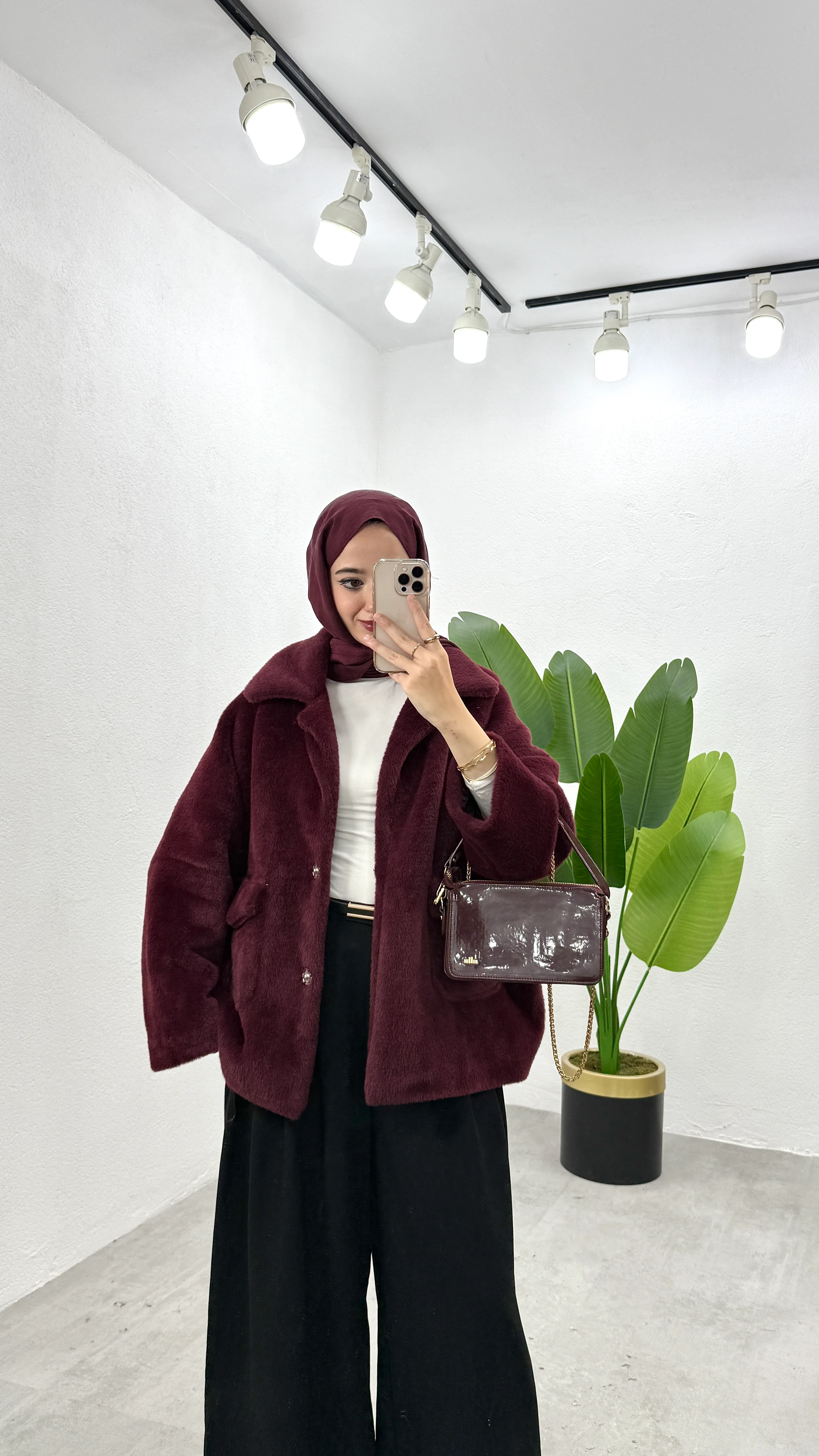 Roma Premium Kürk - Bordo